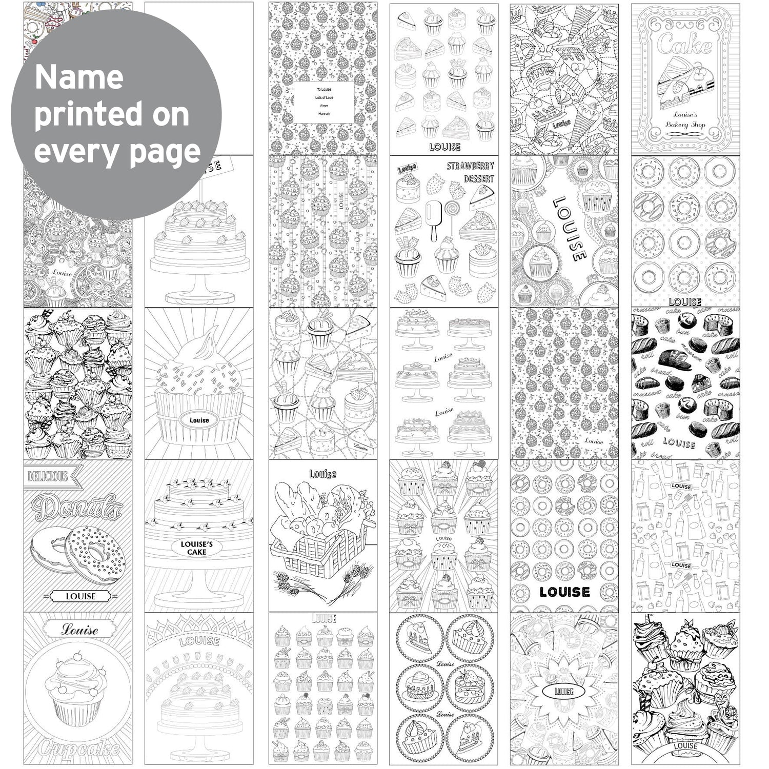 Personalised Baking Colouring Book - gift & personalise