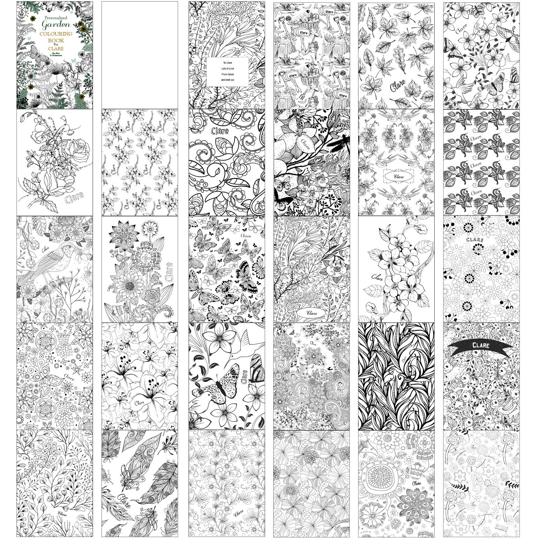 Personalised Gardening Colouring Book - gift & personalise