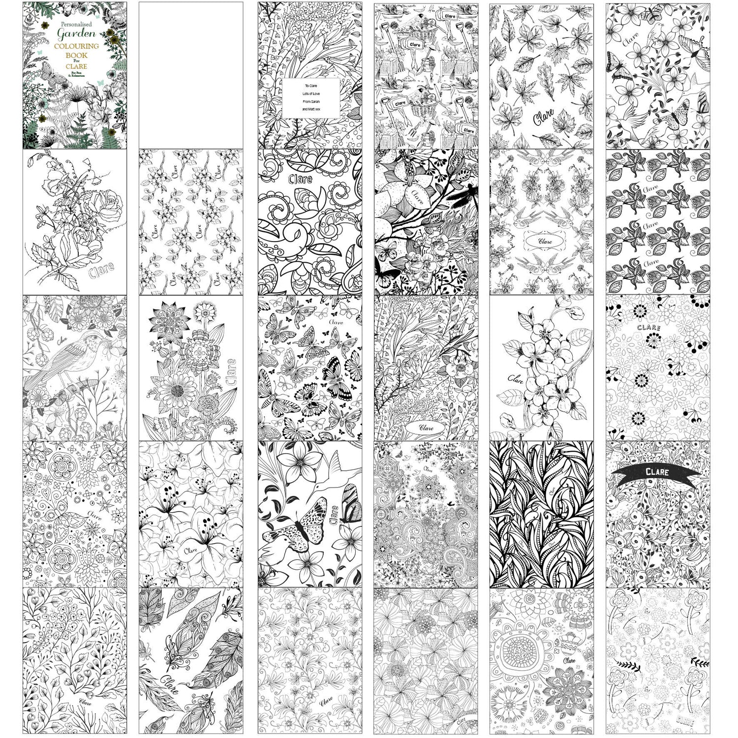 Personalised Gardening Colouring Book - gift & personalise