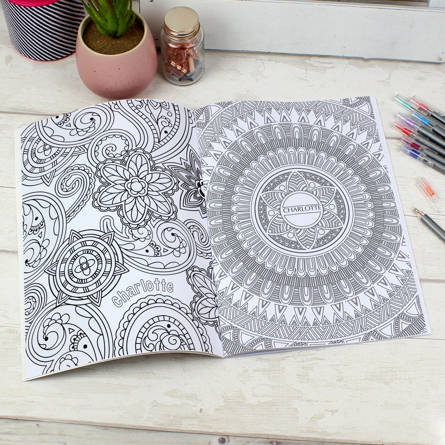 Personalised Mandala Colouring Book - gift & personalise