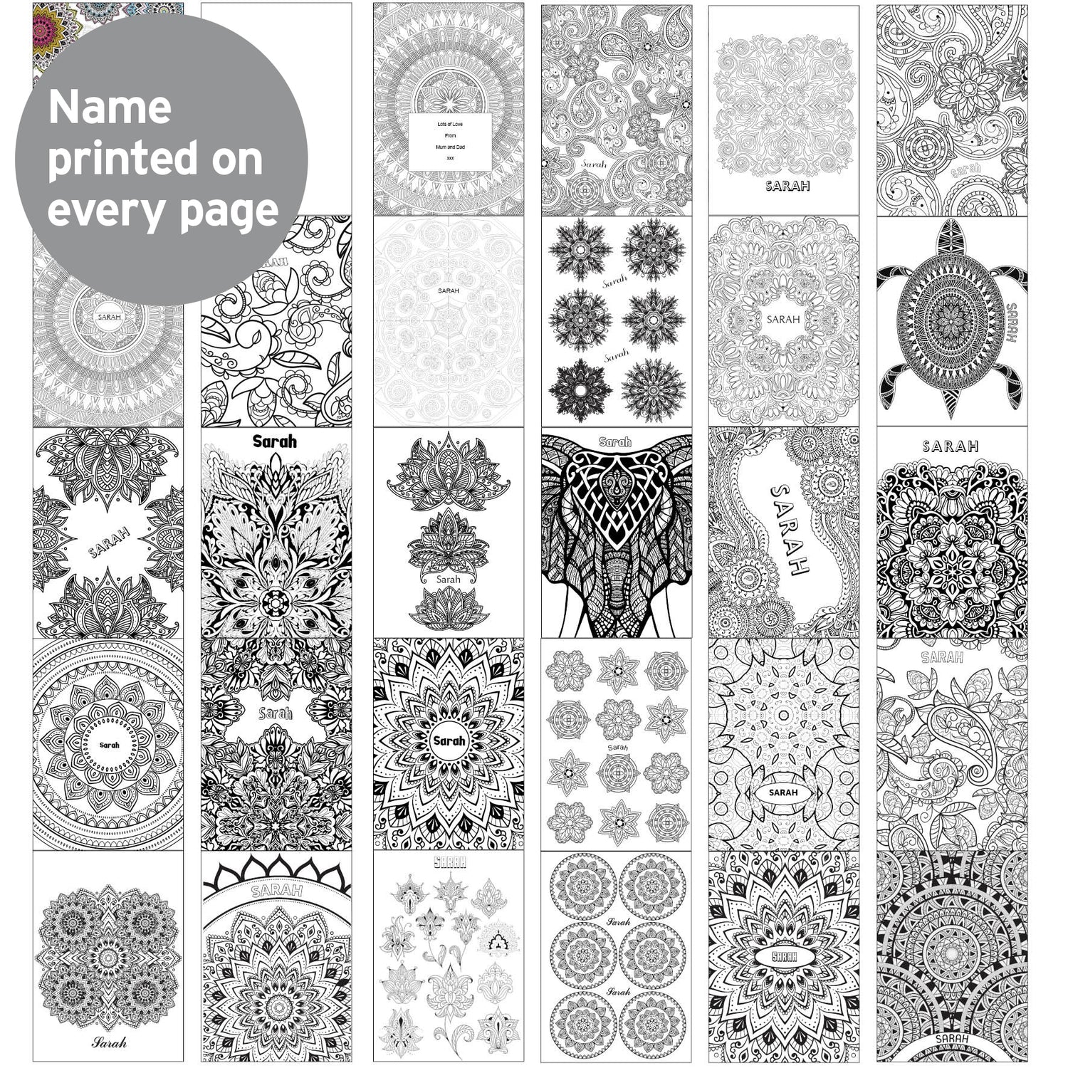 Personalised Mandala Colouring Book - gift & personalise