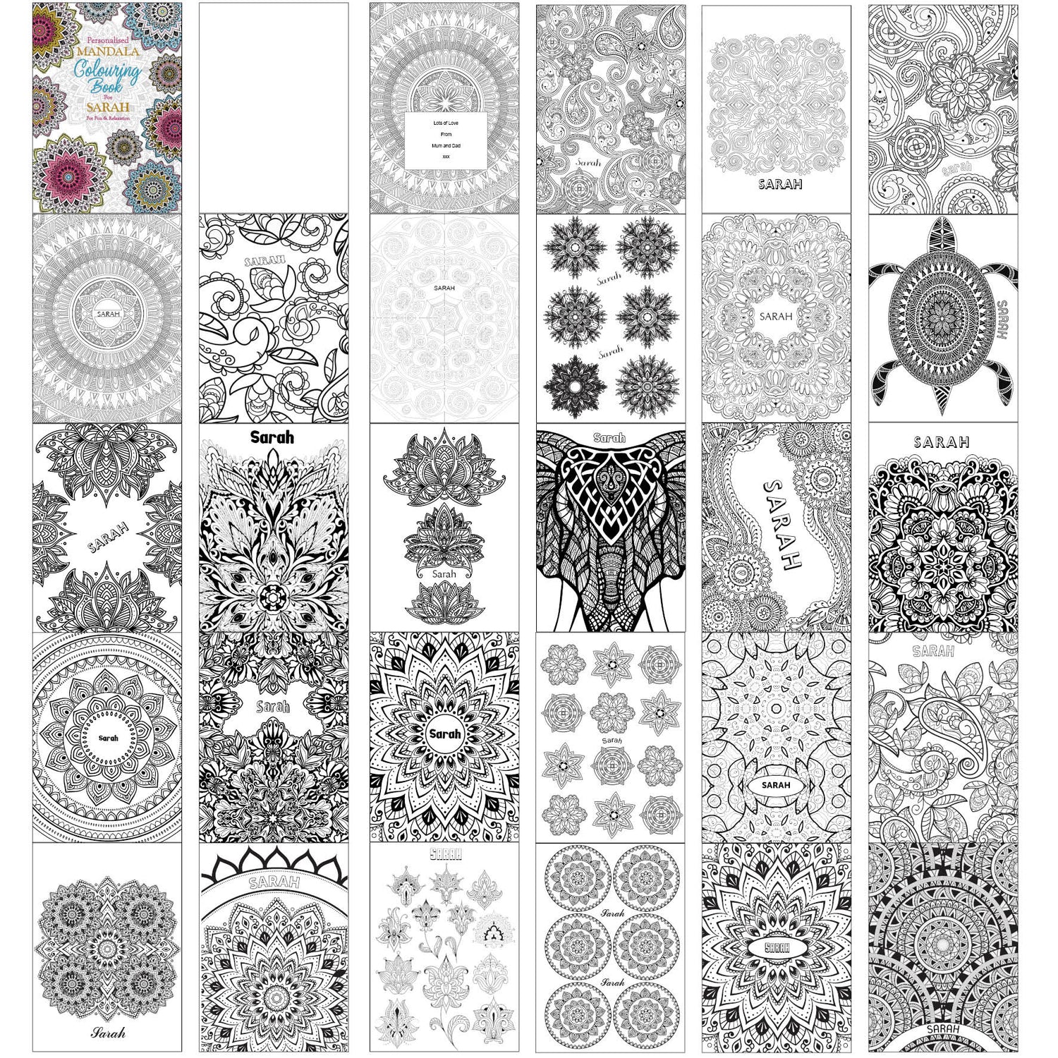 Personalised Mandala Colouring Book - gift & personalise