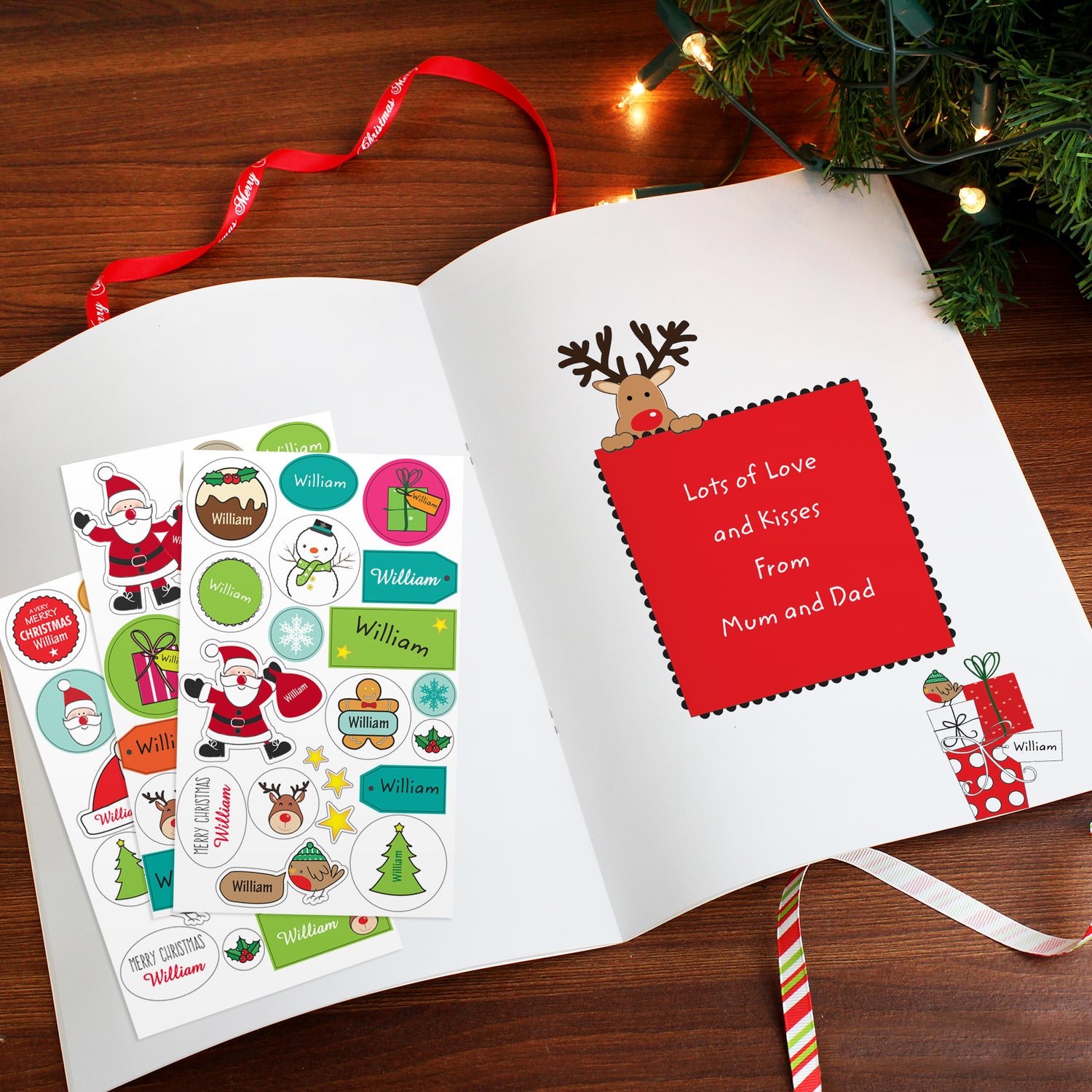 Personalised Christmas Activity Book with Stickers - gift & personalise