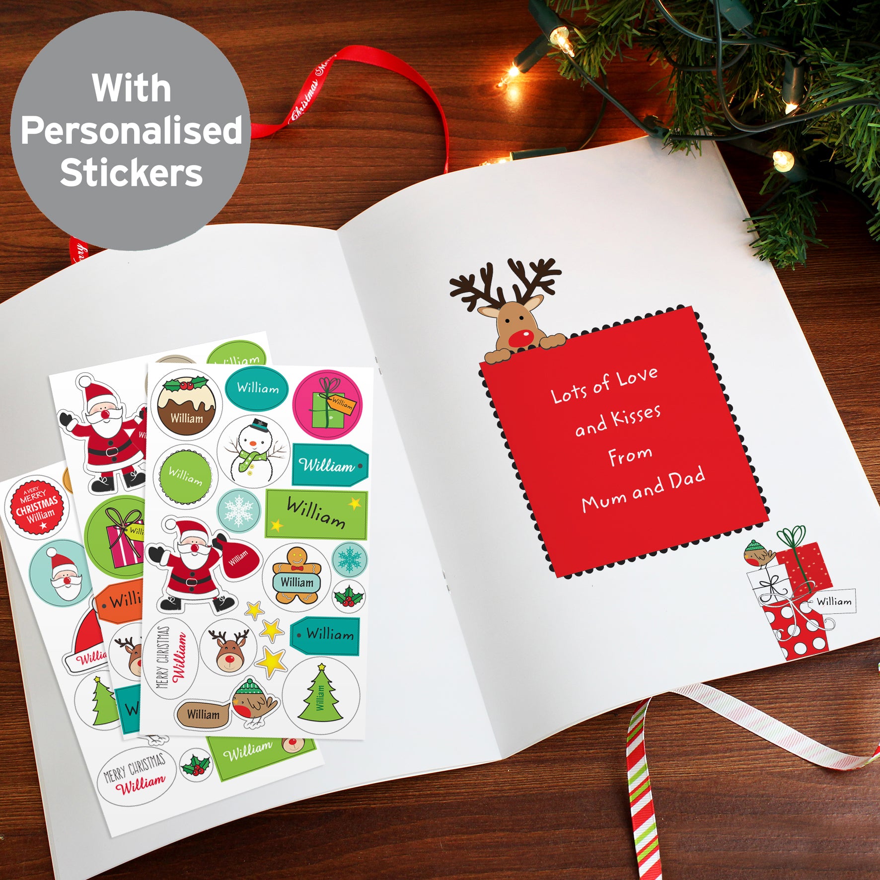 Personalised Christmas Activity Book with Stickers - gift & personalise