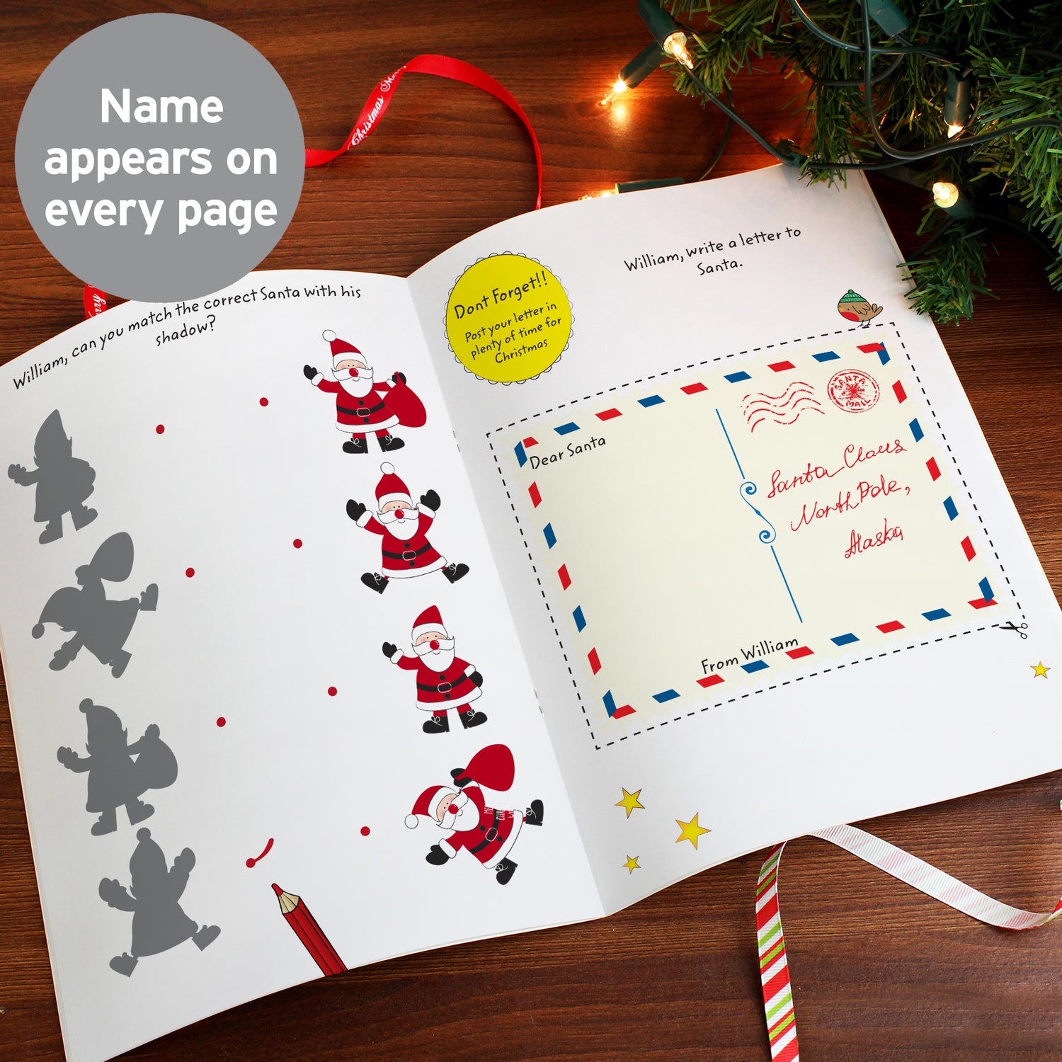 Personalised Christmas Activity Book with Stickers - gift & personalise