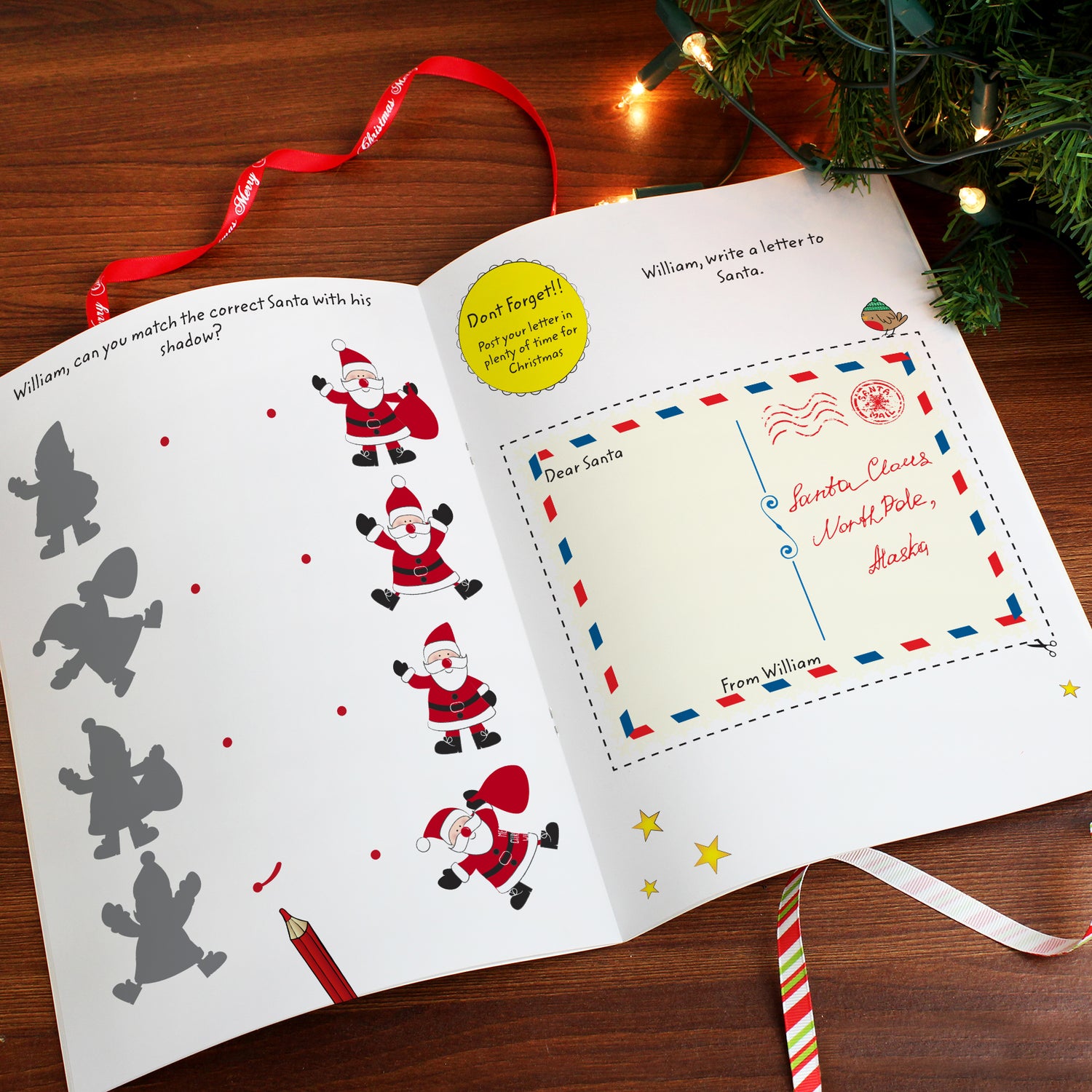 Personalised Christmas Activity Book with Stickers - gift & personalise