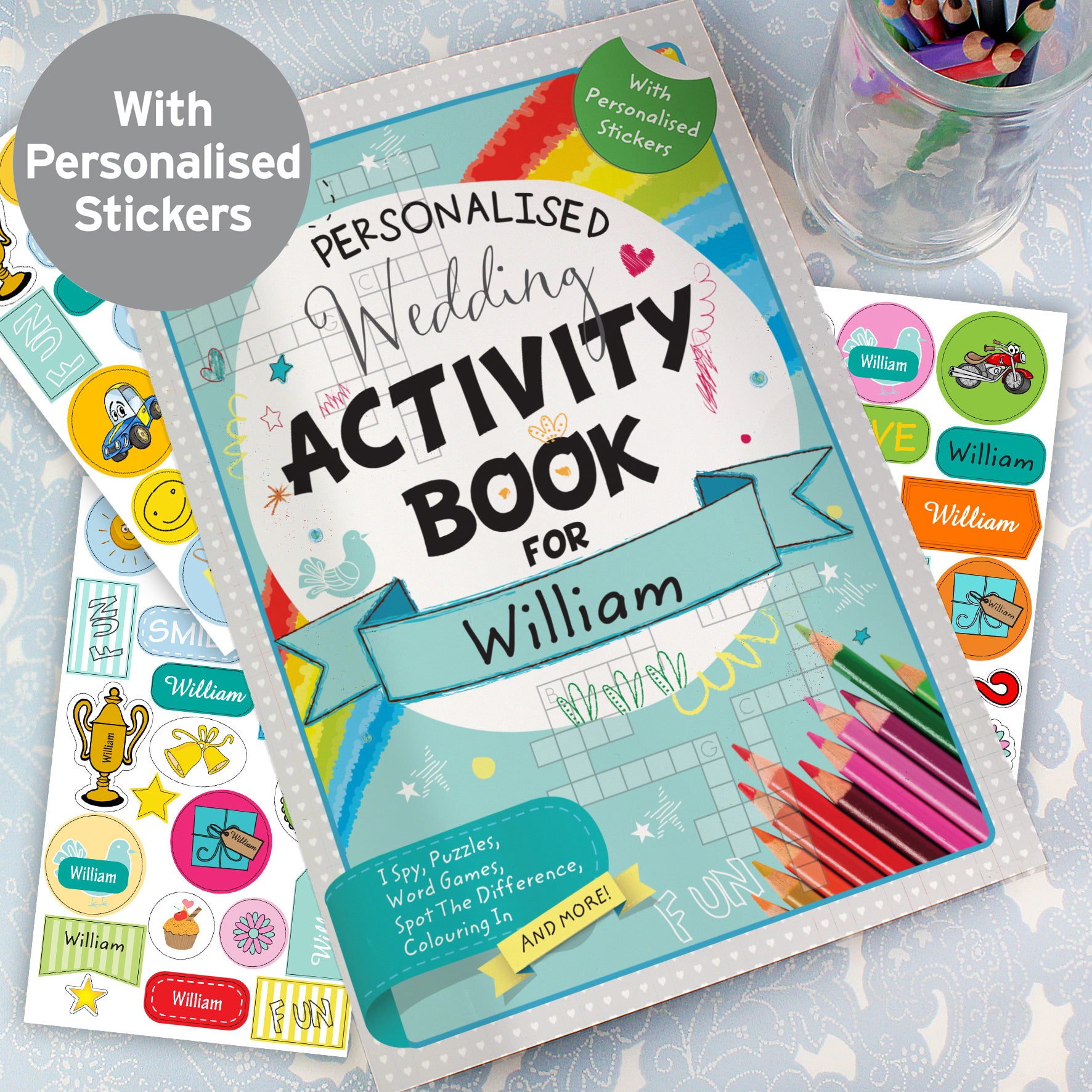 Personalised Wedding Activity Book with Stickers - gift & personalise