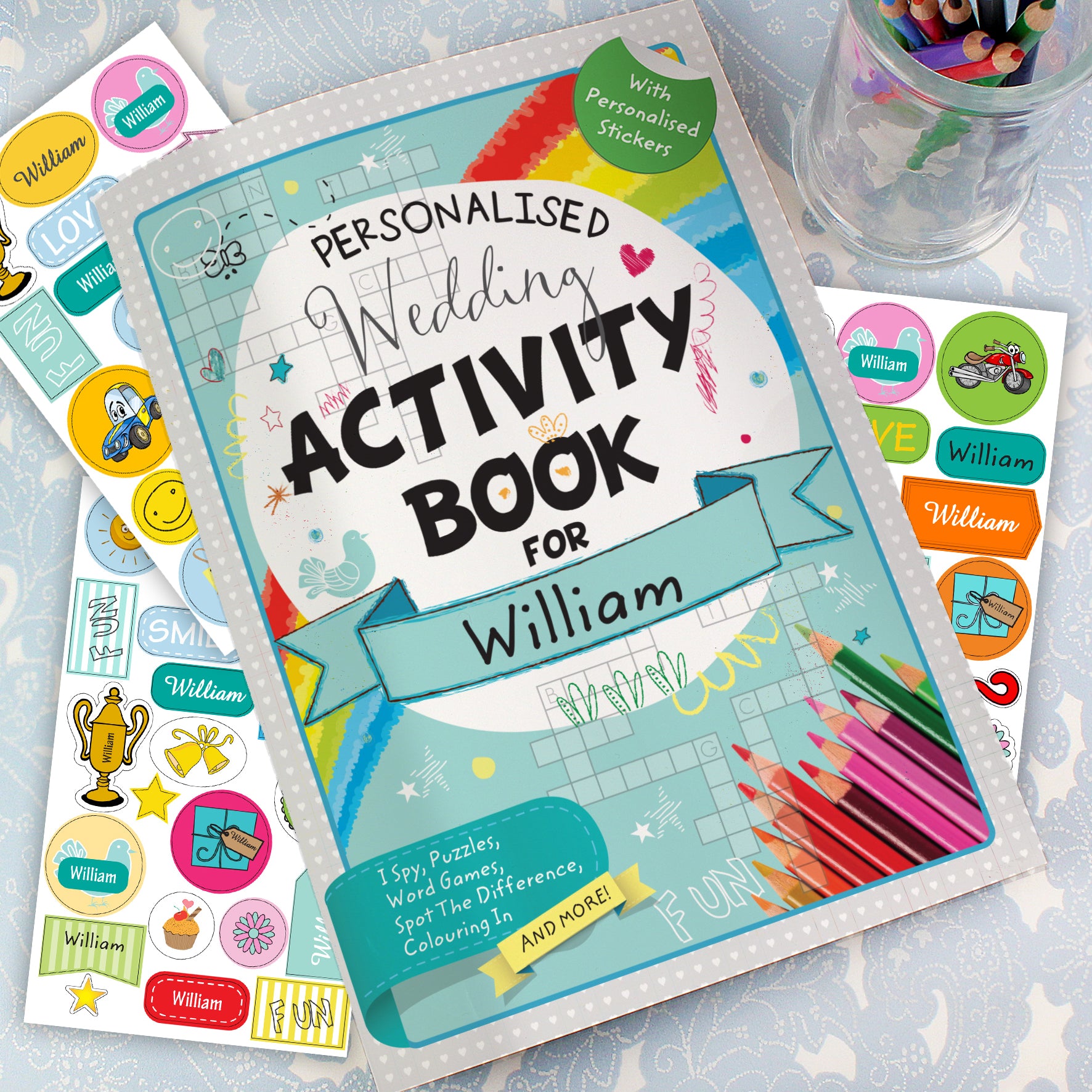 Personalised Wedding Activity Book with Stickers - gift & personalise