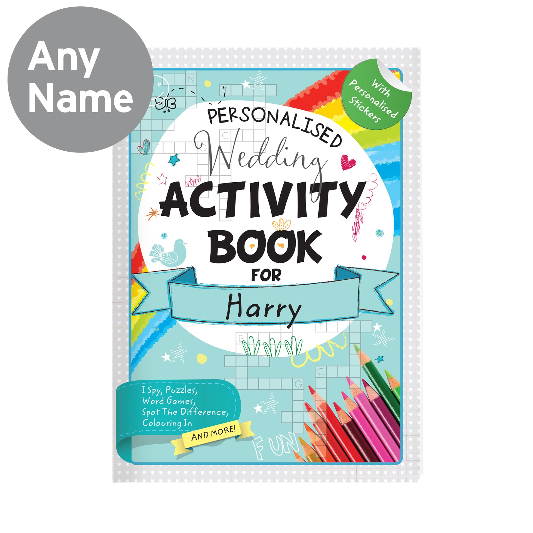 Personalised Wedding Activity Book with Stickers - gift & personalise