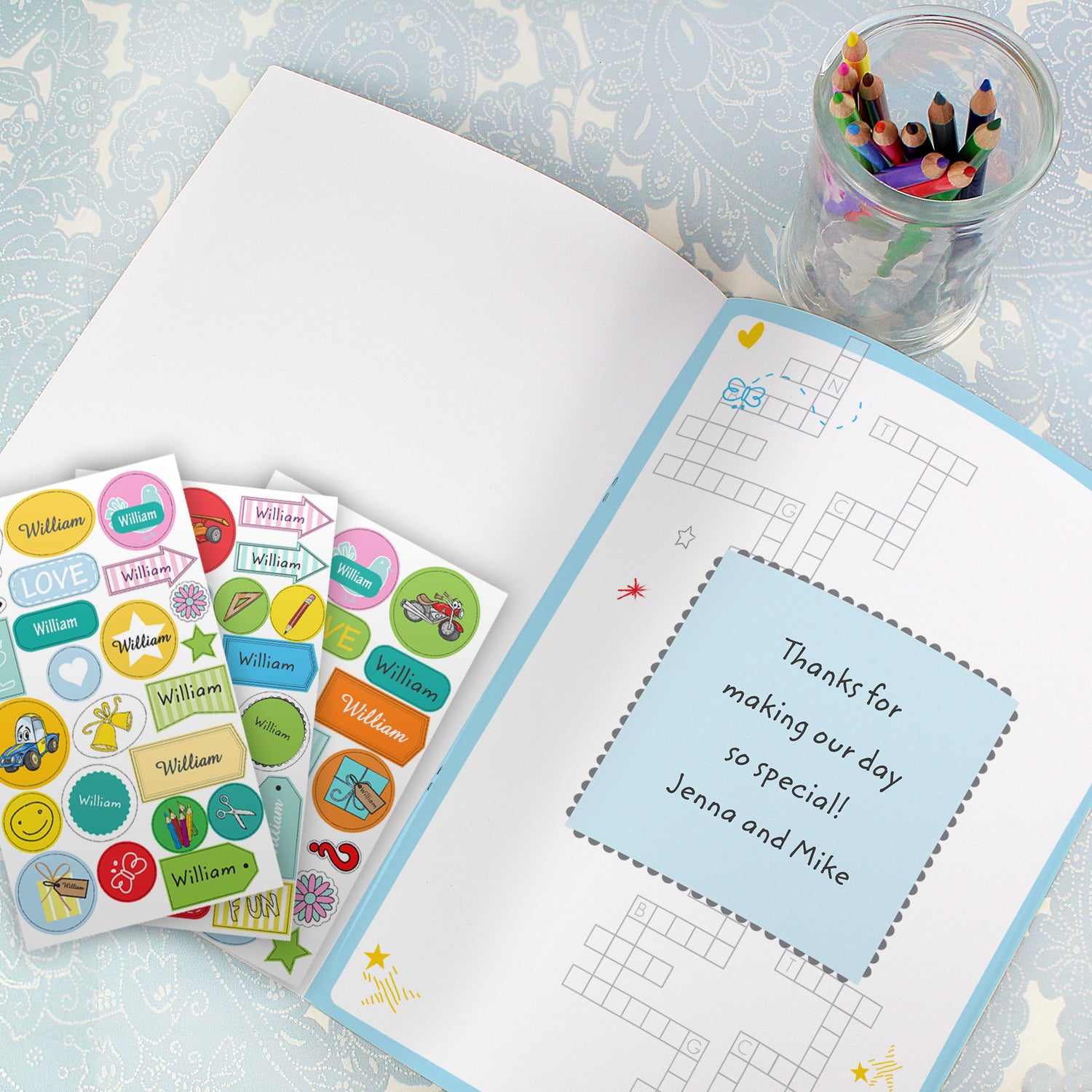 Personalised Wedding Activity Book with Stickers - gift & personalise