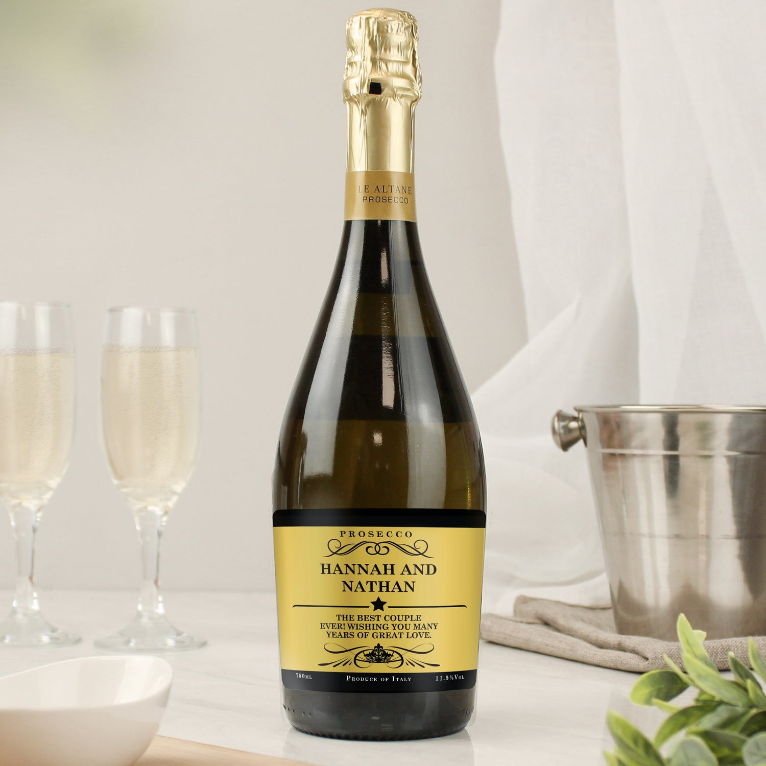 Personalised Any Message Bottle of Prosecco - gift & personalise