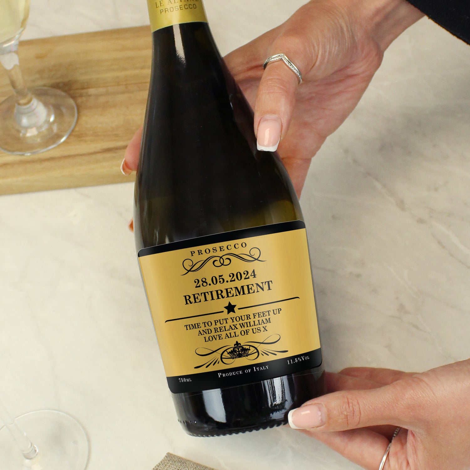 Personalised Any Message Bottle of Prosecco - gift & personalise