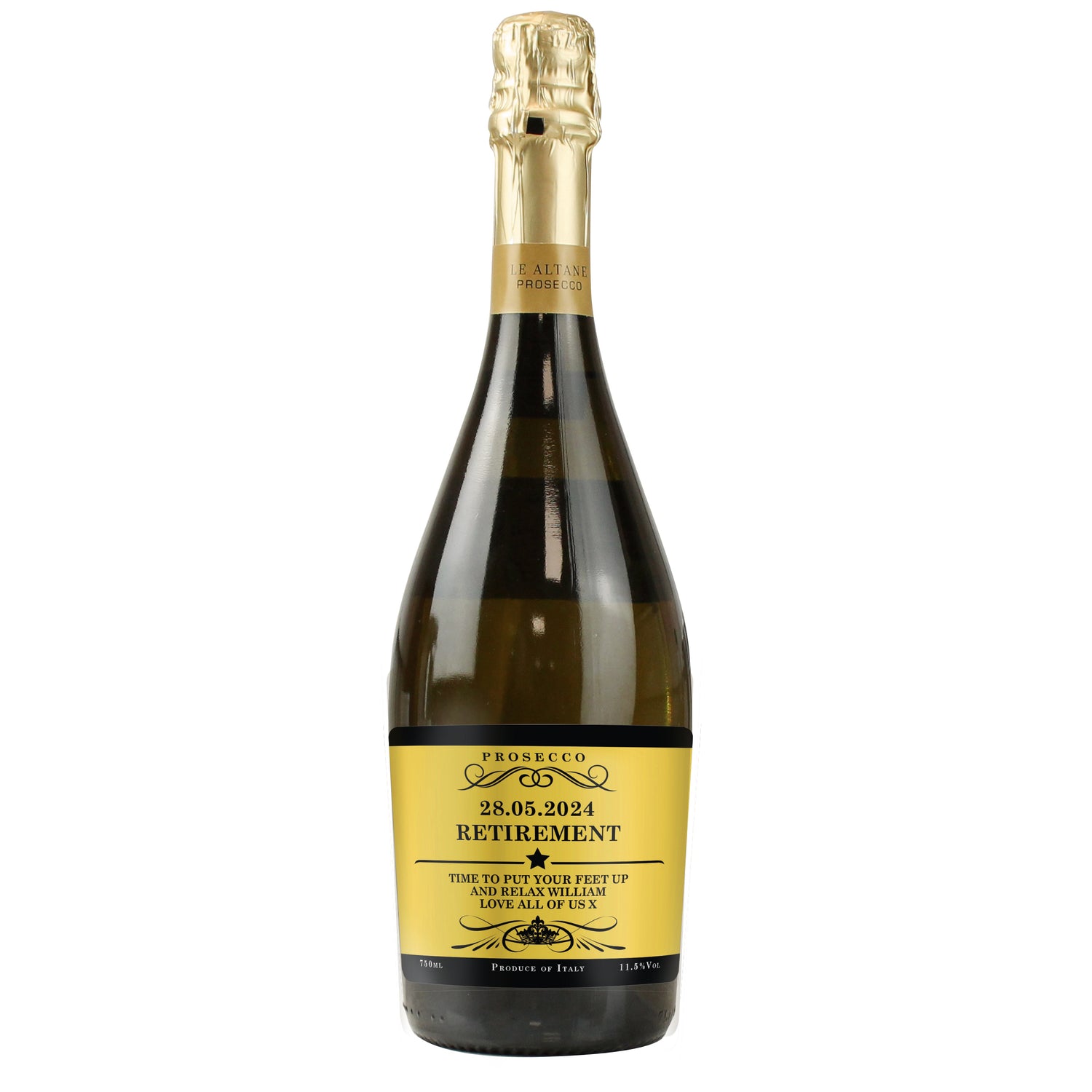 Personalised Any Message Bottle of Prosecco - gift & personalise