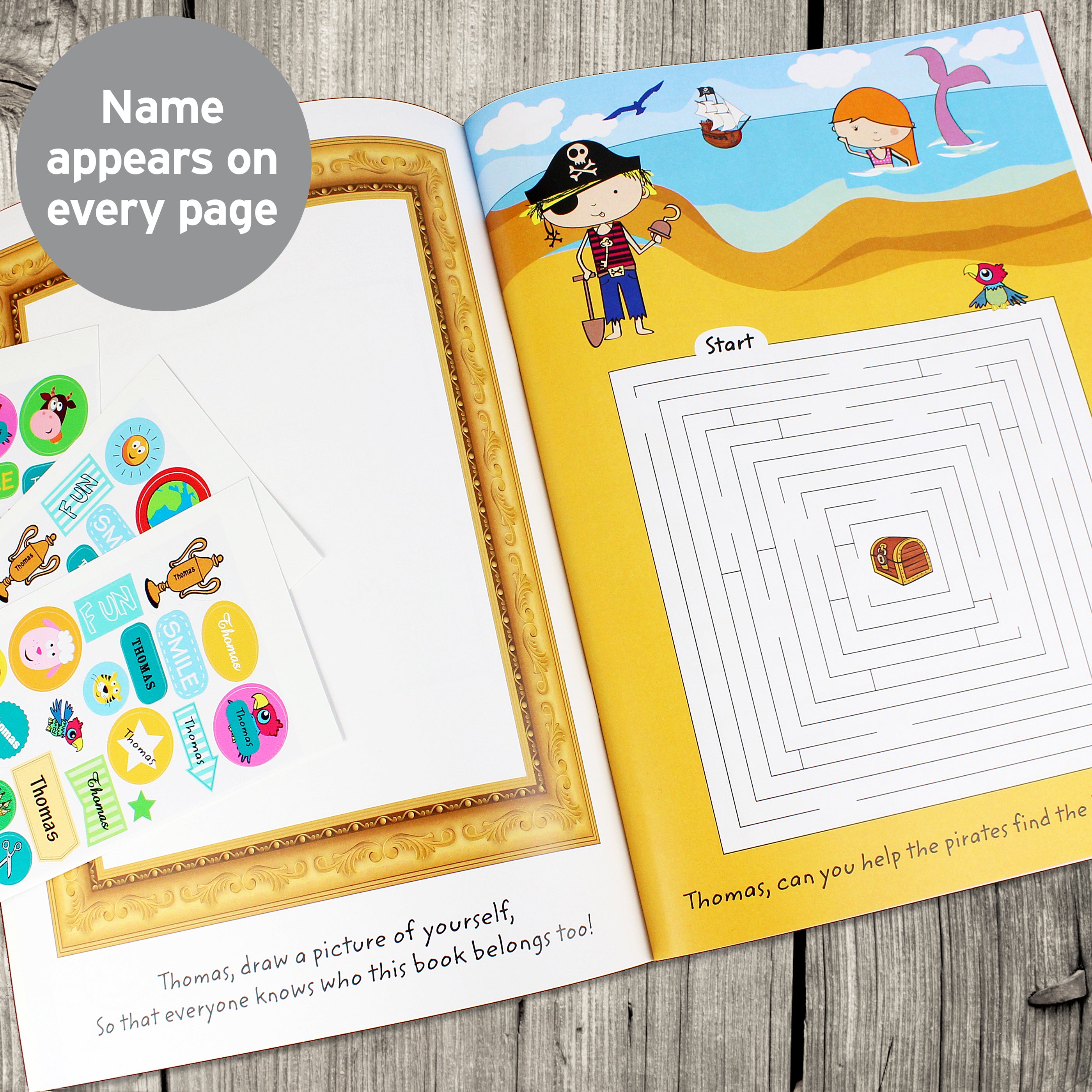 Personalised Activity Book with Stickers - gift & personalise