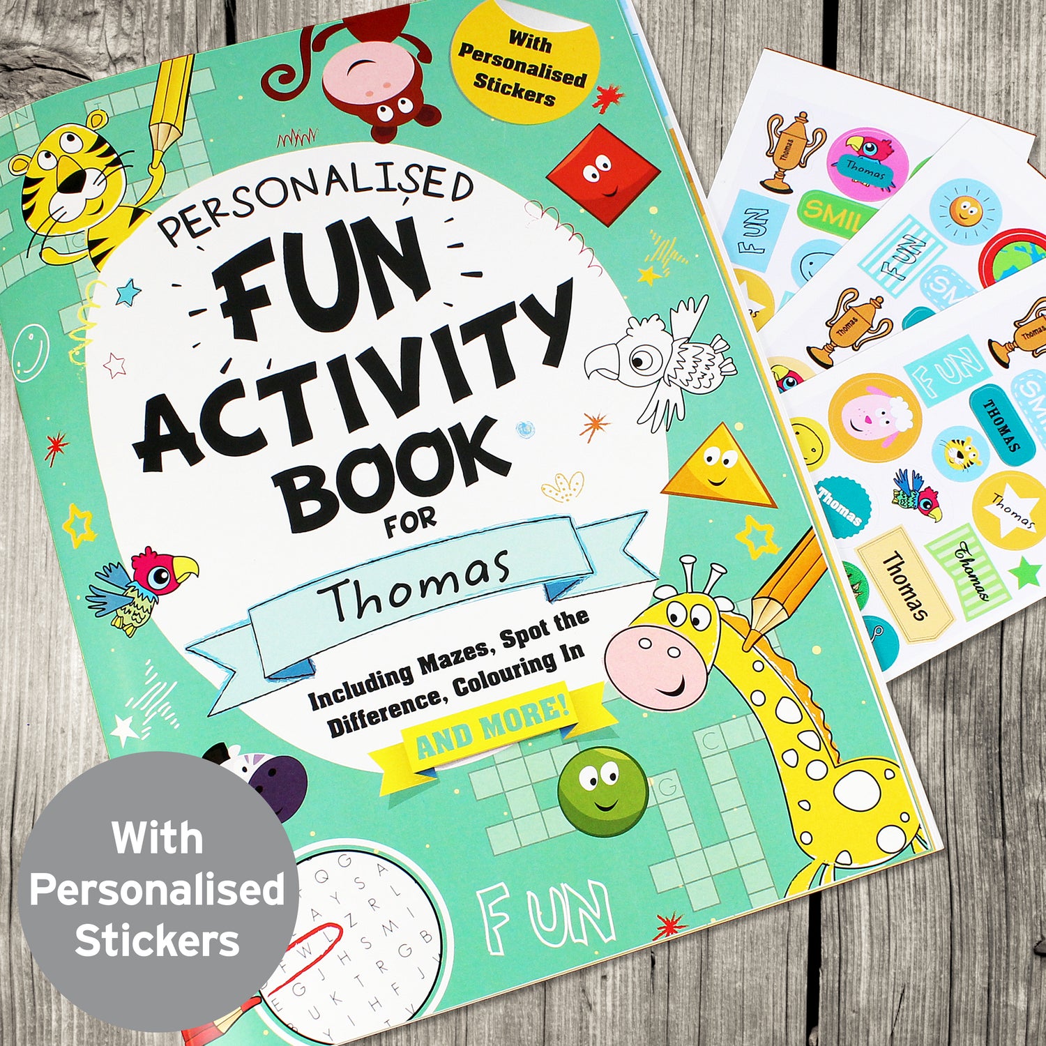 Personalised Activity Book with Stickers - gift & personalise