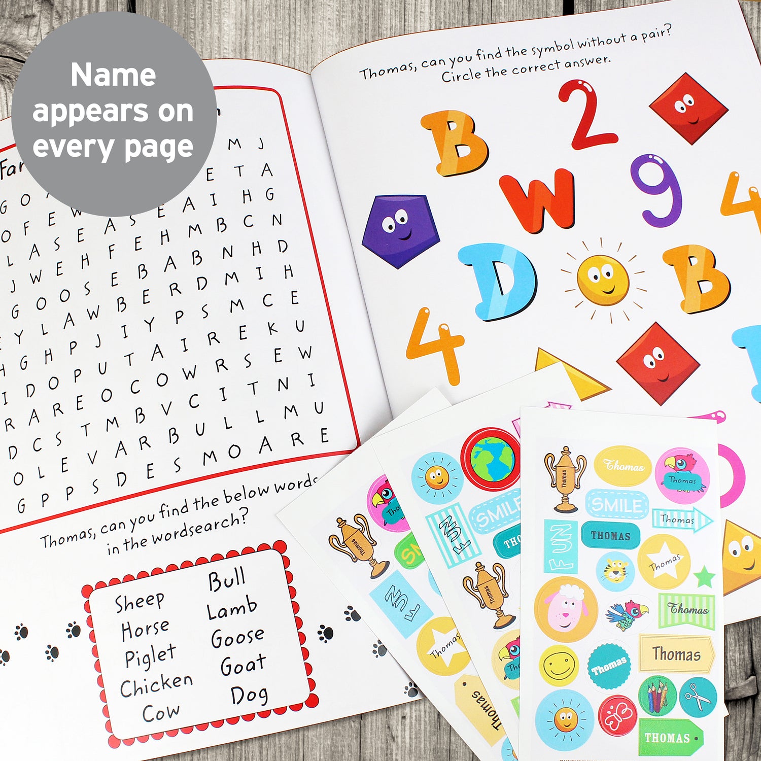 Personalised Activity Book with Stickers - gift & personalise