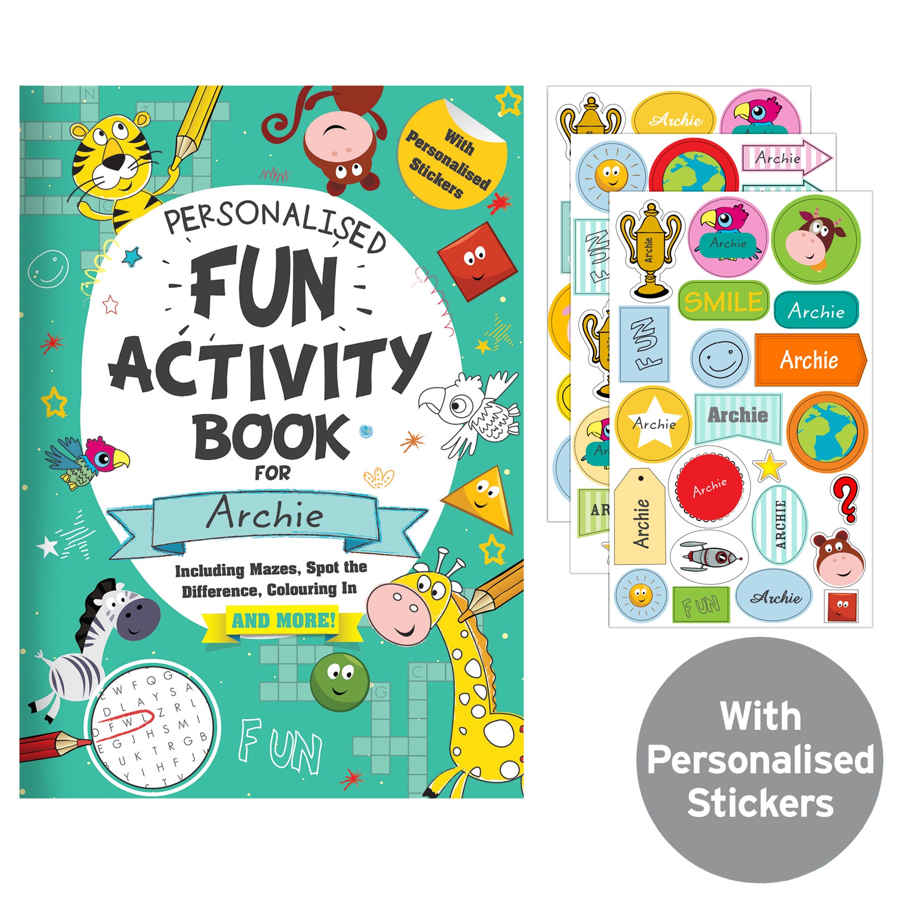 Personalised Activity Book with Stickers - gift & personalise