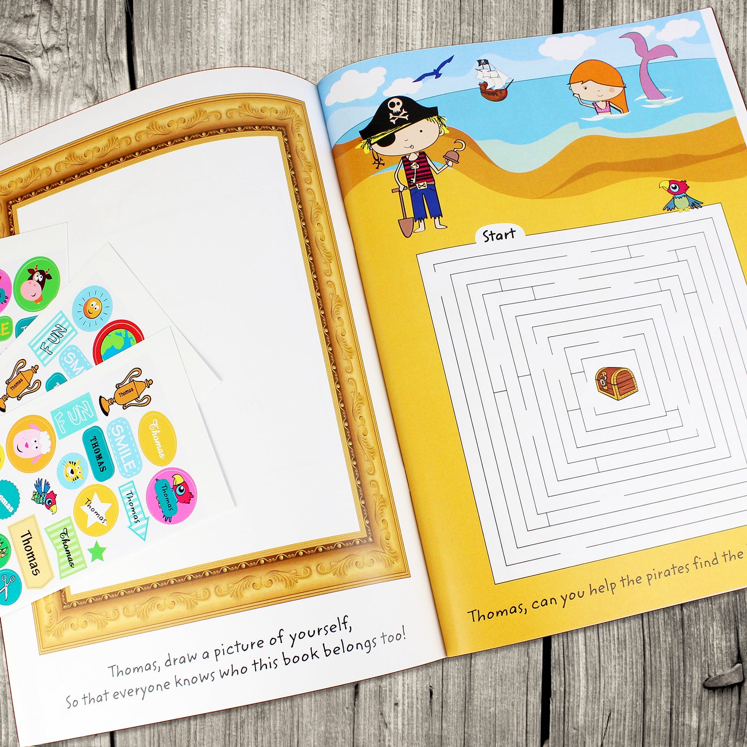 Personalised Activity Book with Stickers - gift & personalise