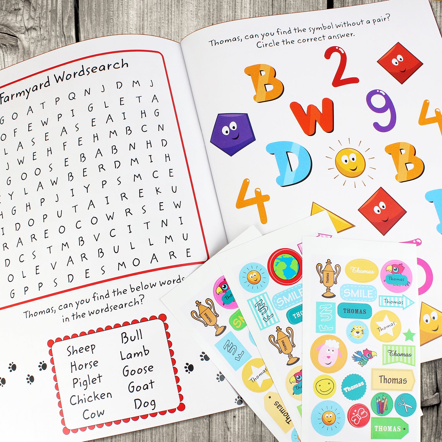 Personalised Activity Book with Stickers - gift & personalise