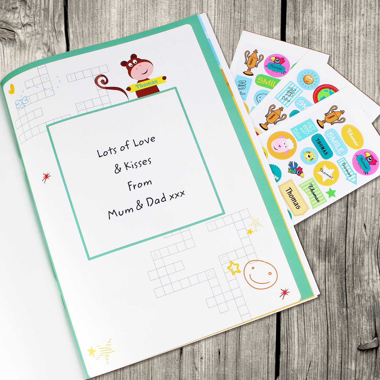 Personalised Activity Book with Stickers - gift & personalise