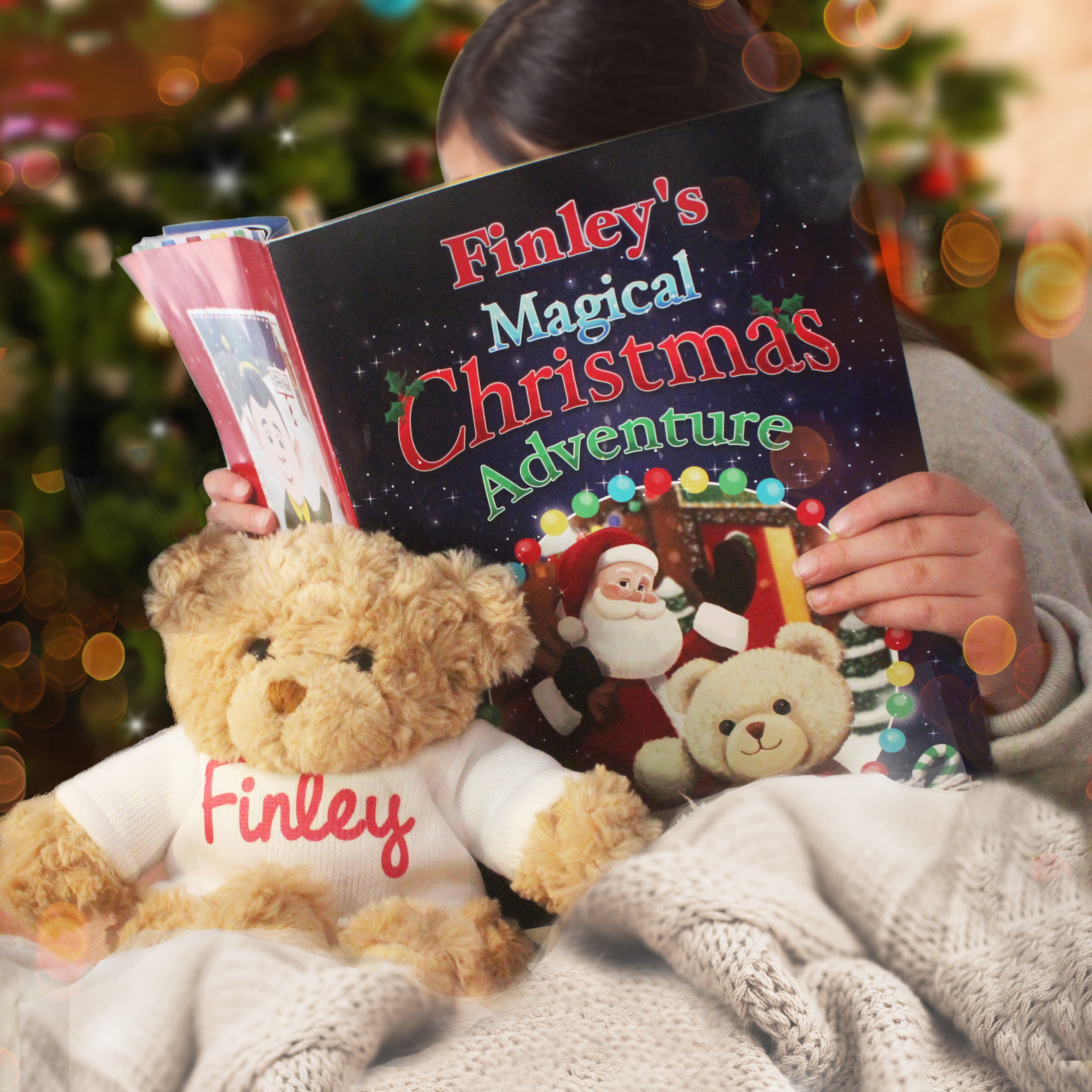 Personalised Magical Christmas Adventure Story Book and Personalised Teddy Bear - gift & personalise