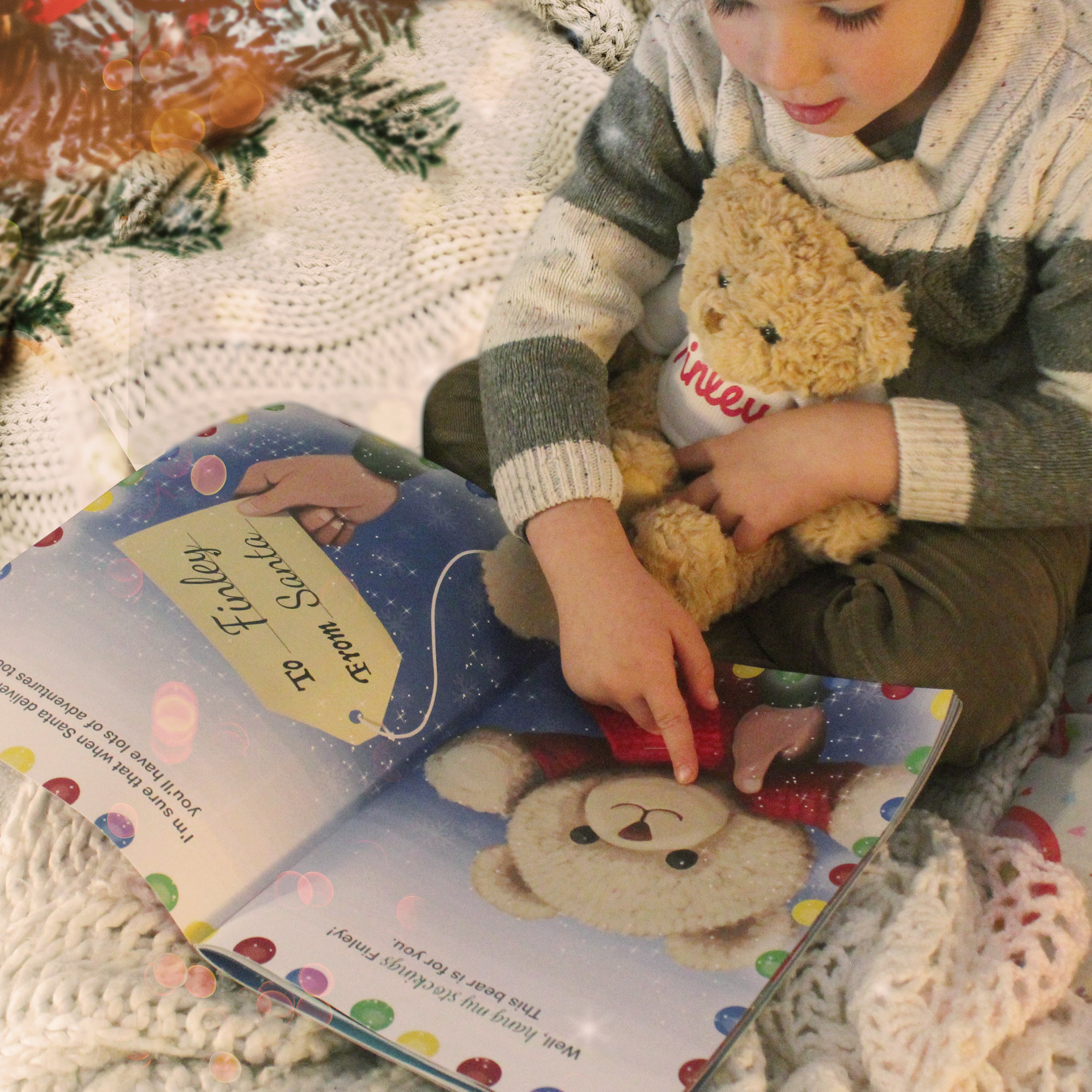 Personalised Magical Christmas Adventure Story Book and Personalised Teddy Bear - gift & personalise