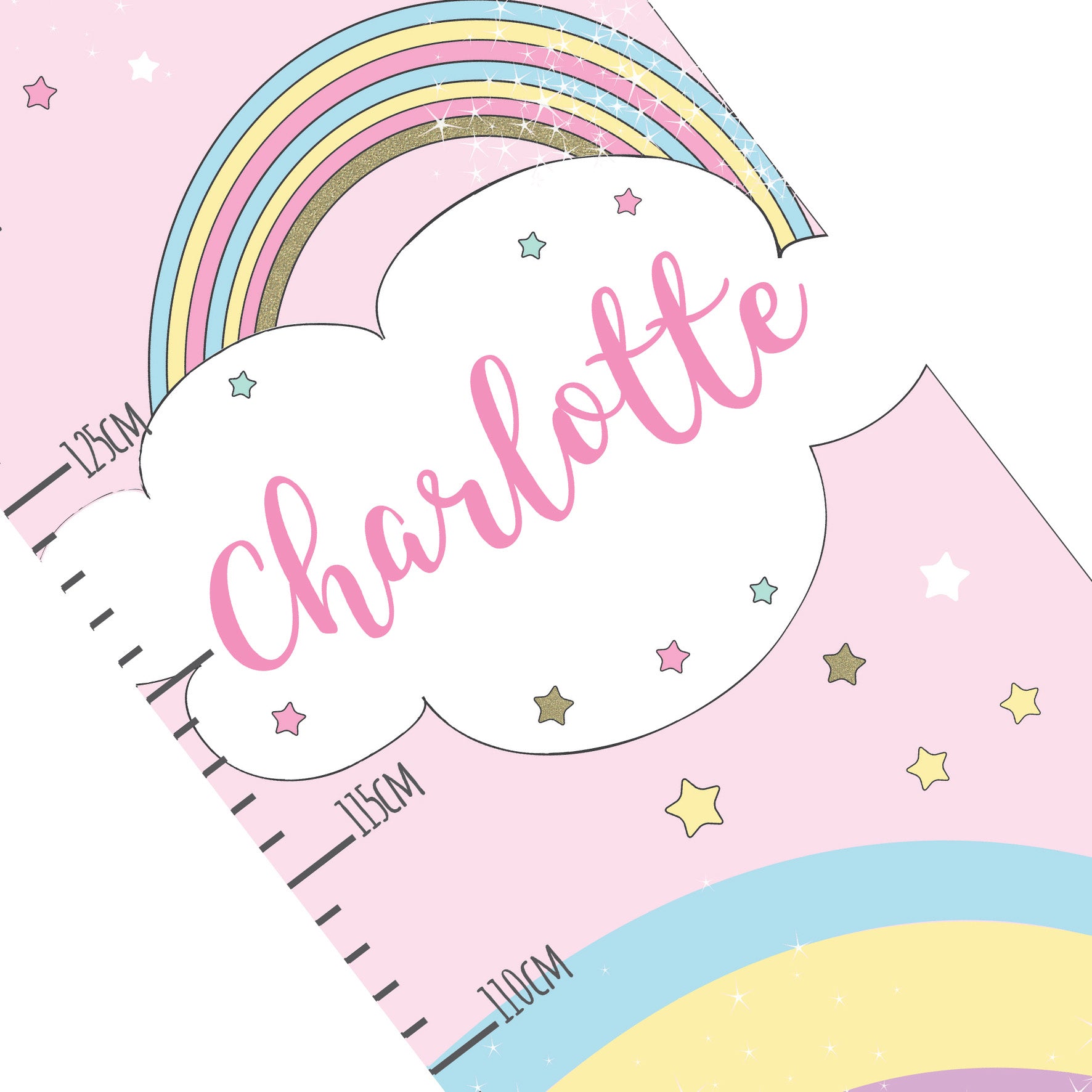 Personalised Baby Unicorn Height Chart - gift & personalise