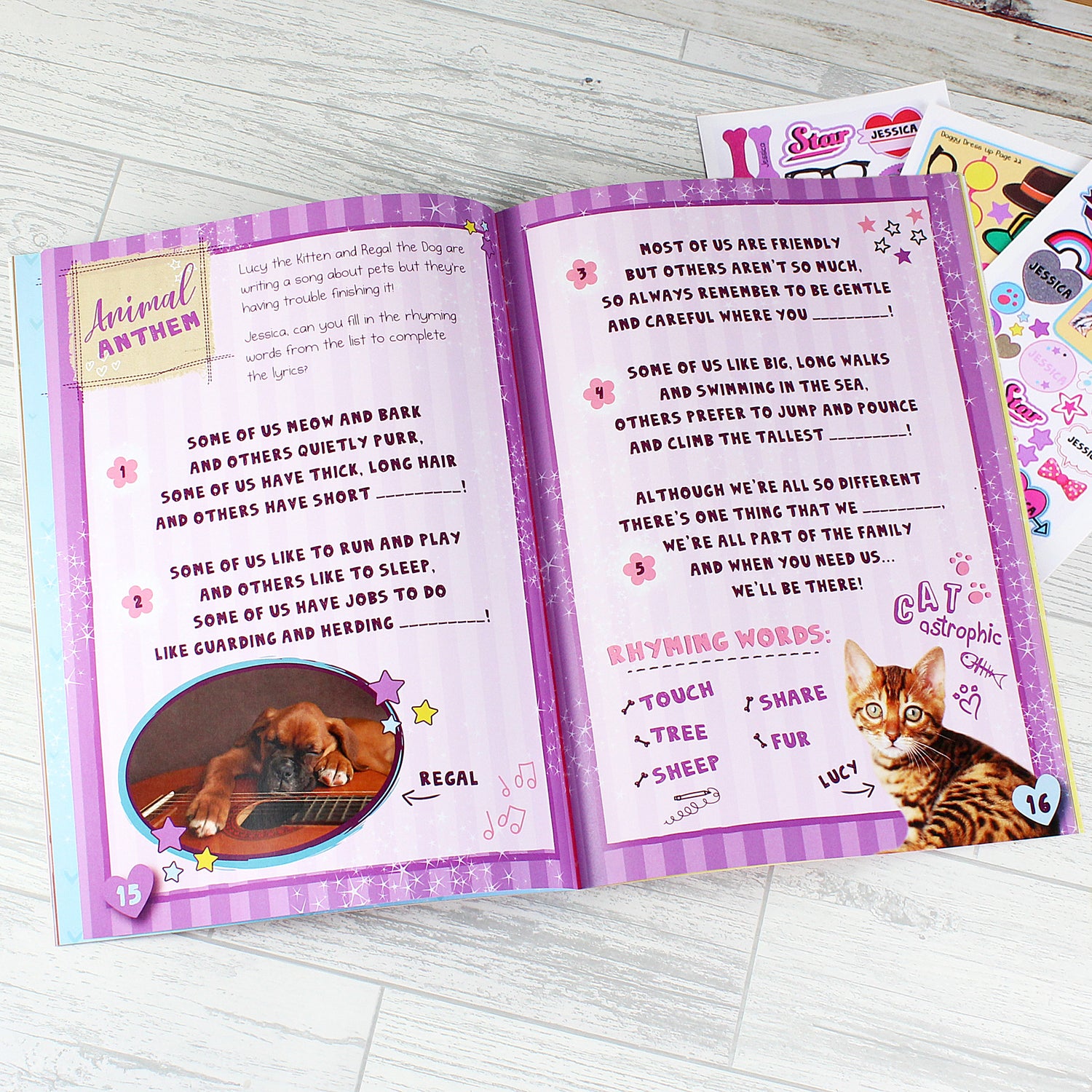 Personalised Rachael Hale Adorable Animals Activity Book With Stickers - gift & personalise