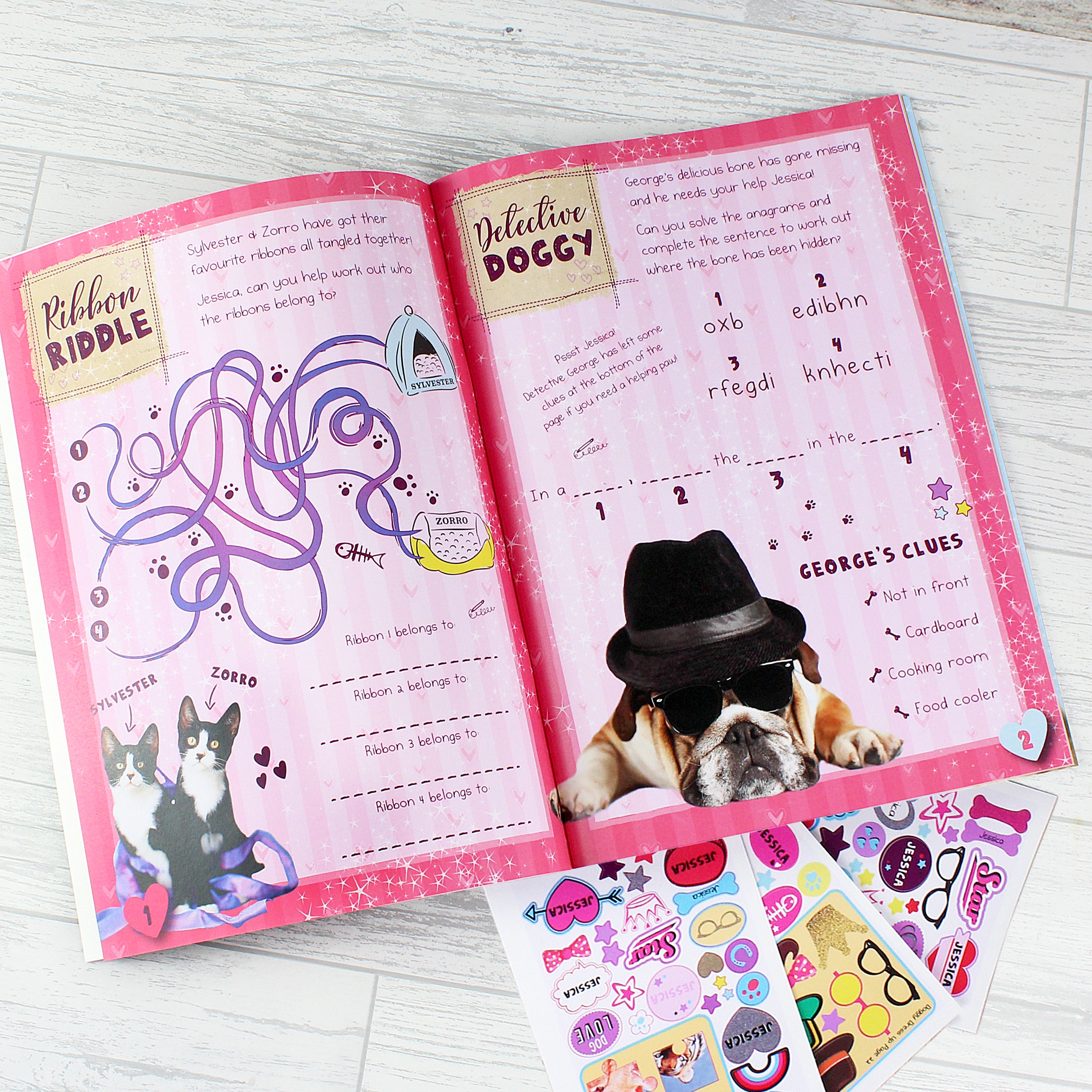 Personalised Rachael Hale Adorable Animals Activity Book With Stickers - gift & personalise