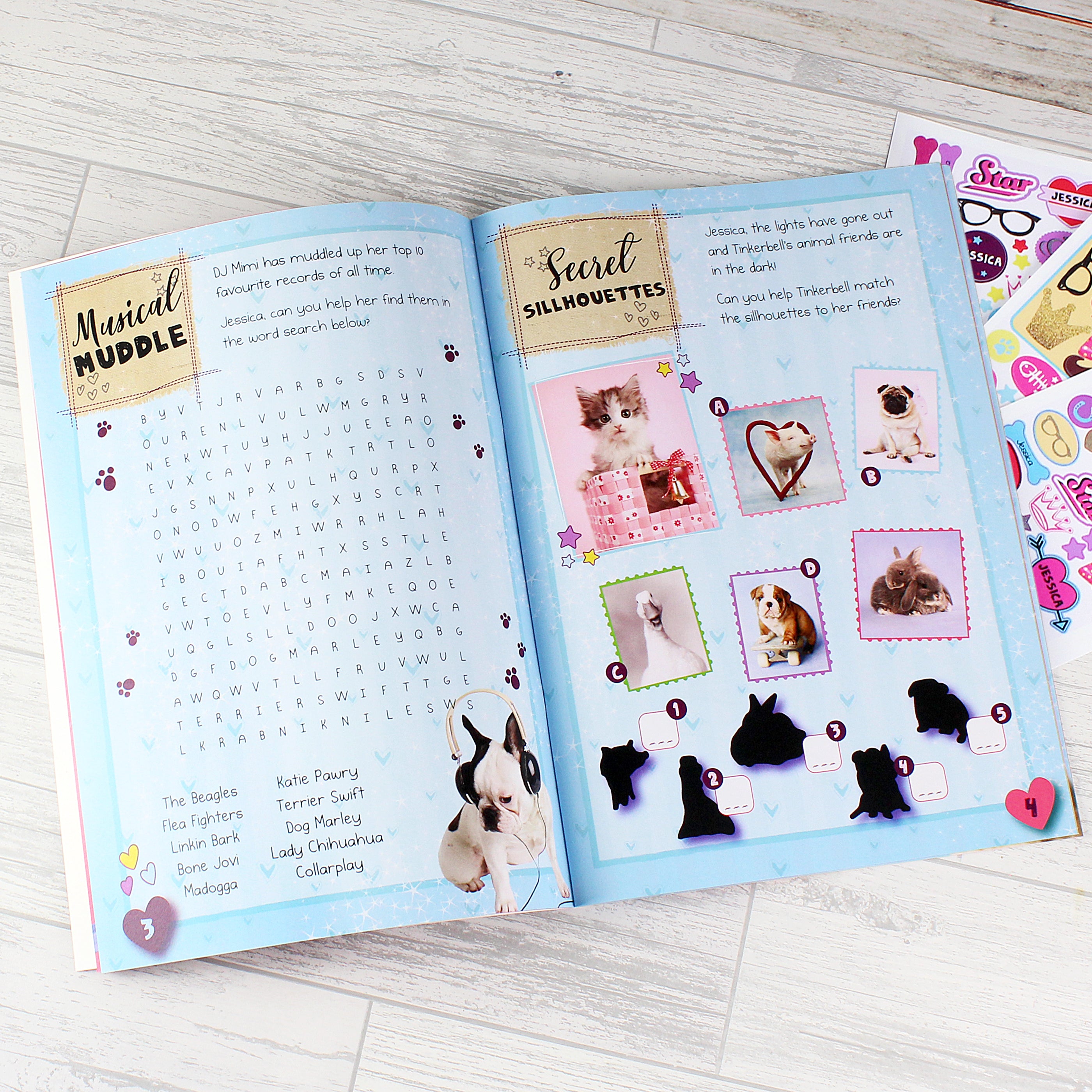 Personalised Rachael Hale Adorable Animals Activity Book With Stickers - gift & personalise