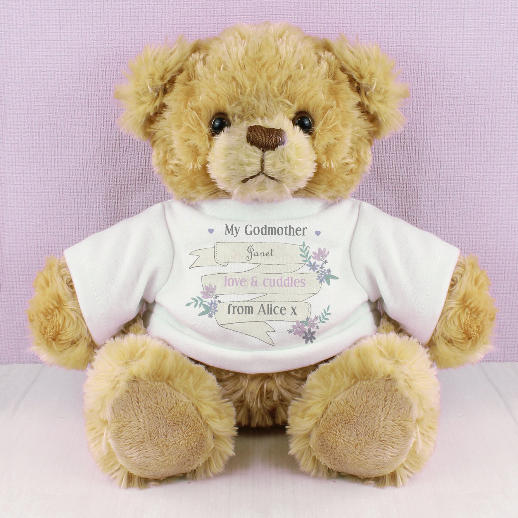 Personalised Garden Bloom Message Teddy Bear - gift & personalise