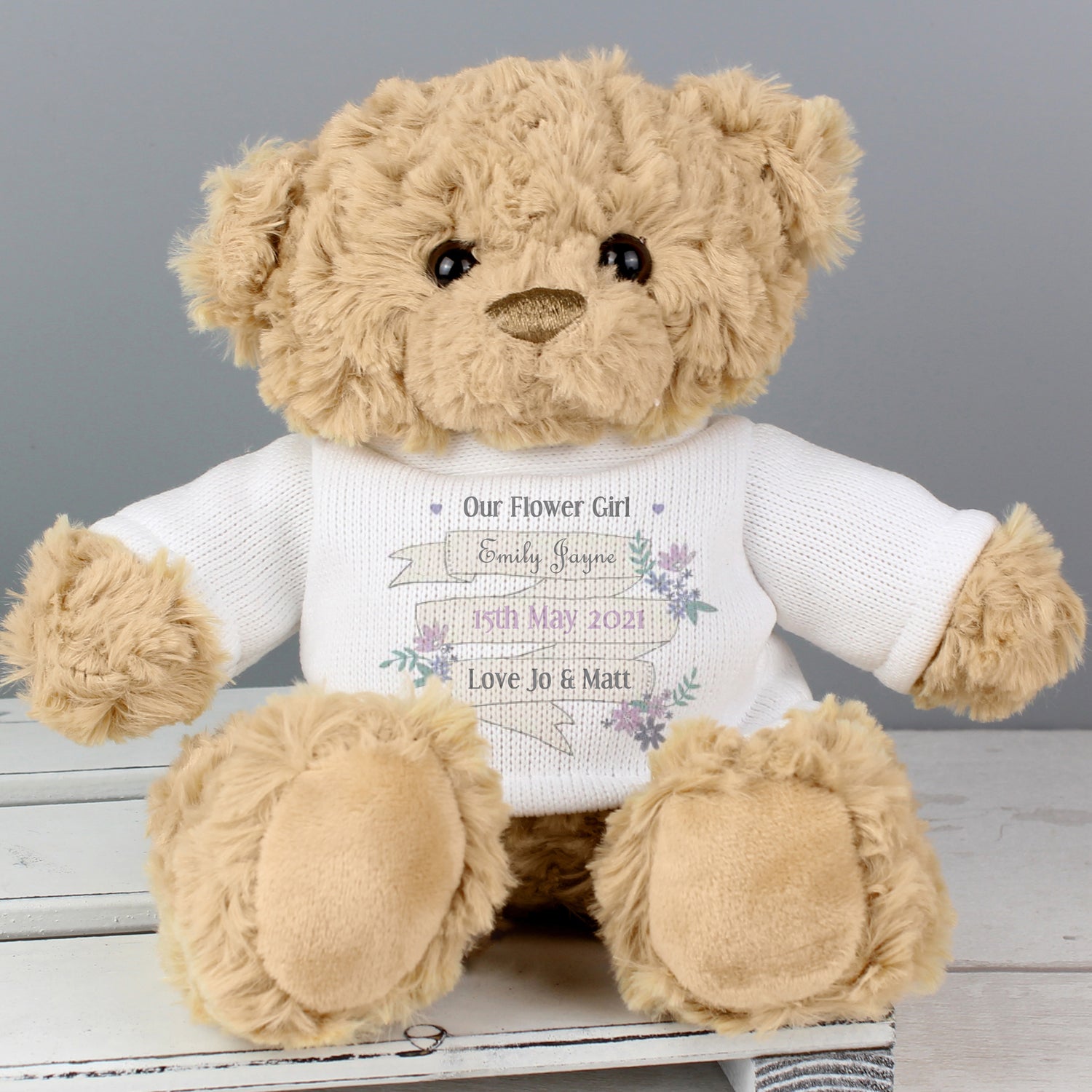 Personalised Garden Bloom Message Teddy Bear - gift & personalise