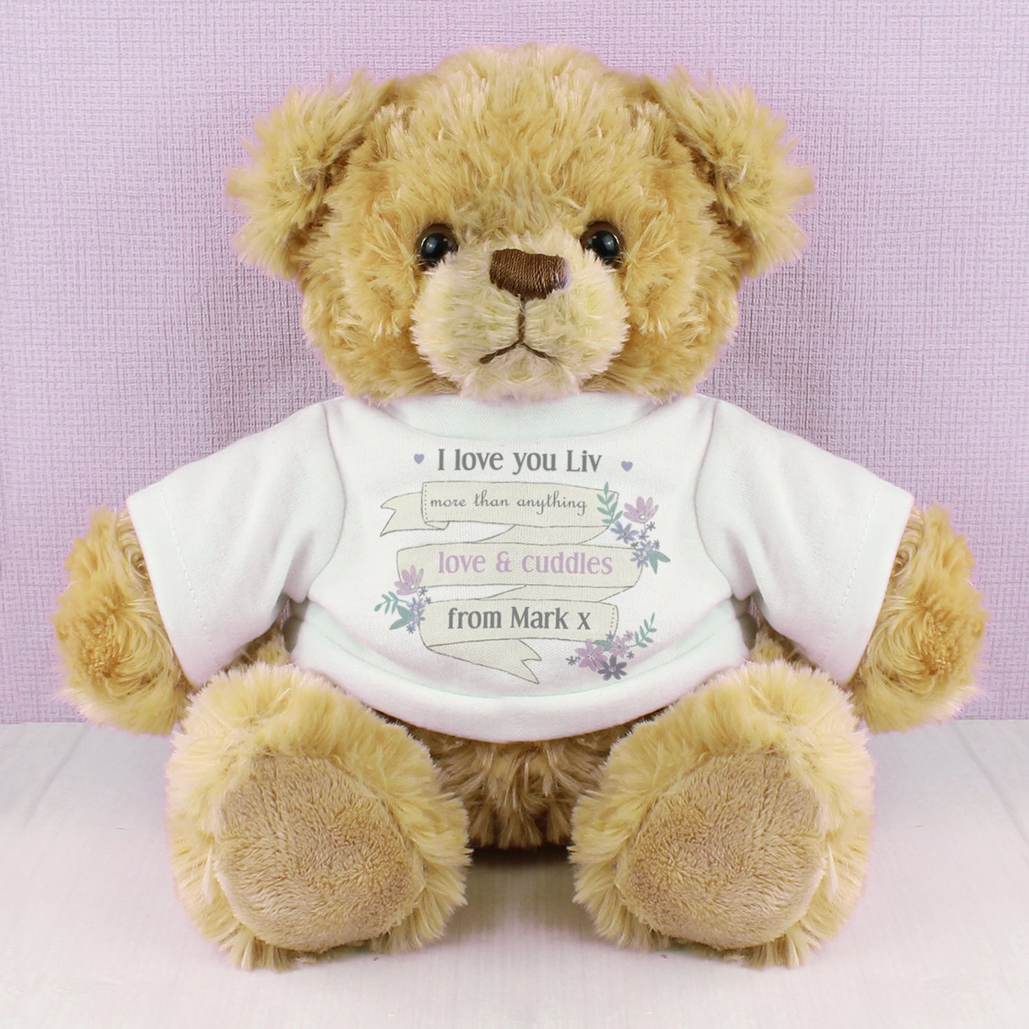 Personalised Garden Bloom Message Teddy Bear - gift & personalise