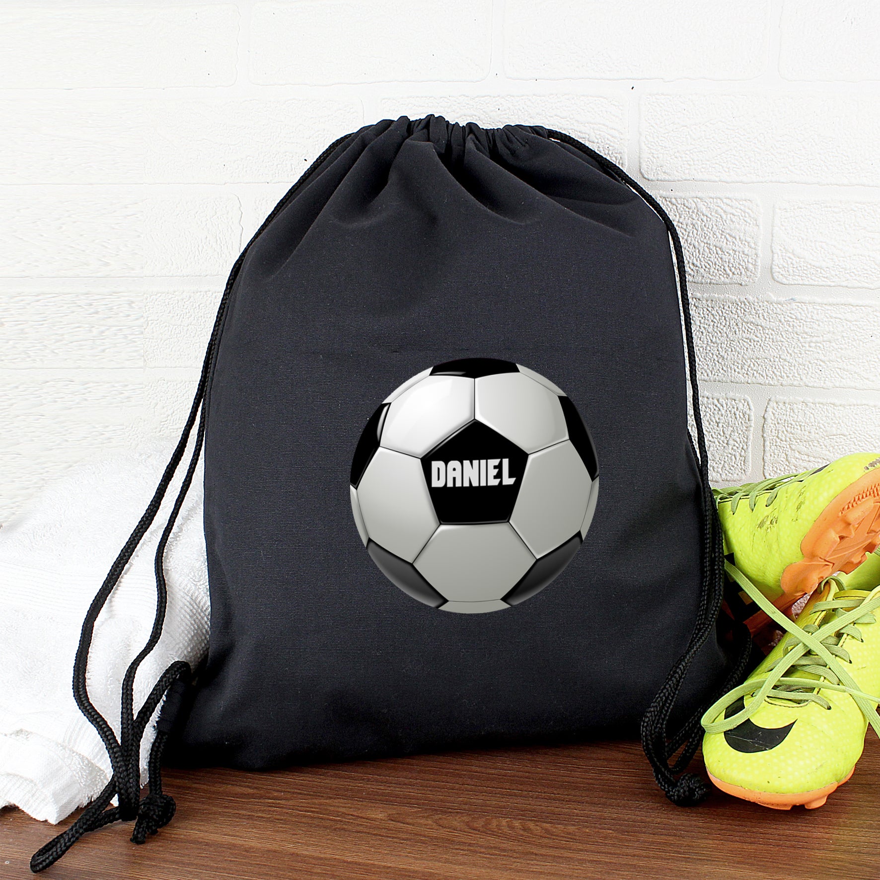 Personalised Football Black Kit Bag - gift & personalise