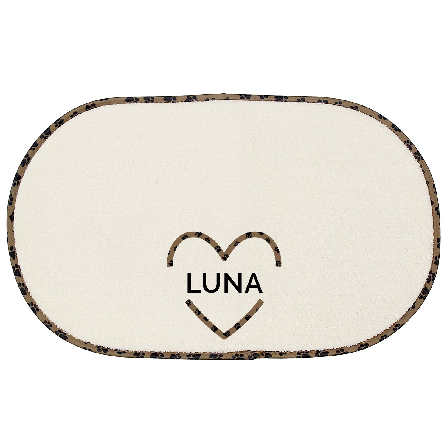 Personalised Love Heart Microfibre Pet Bowl Mat - gift & personalise
