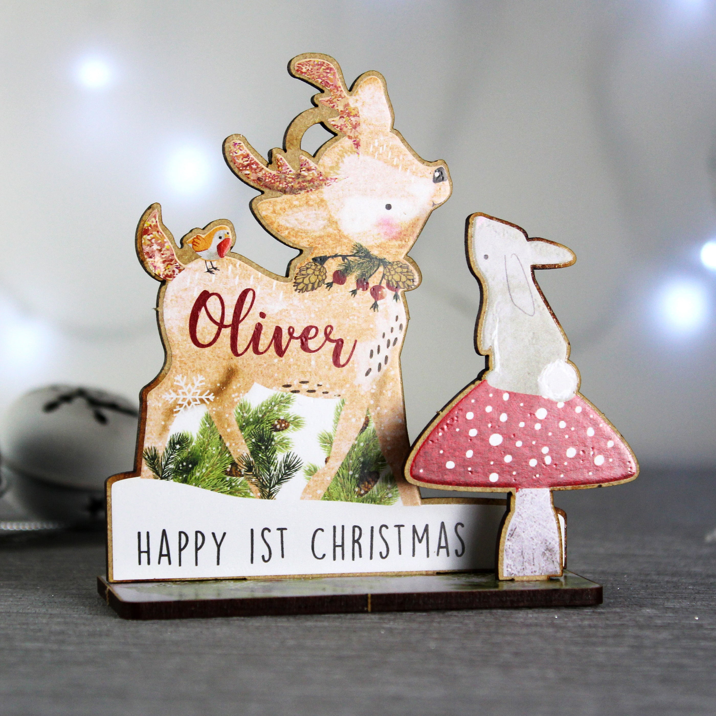 Personalised Make Your Own Festive Fawn 3D Decoration Kit - gift & personalise