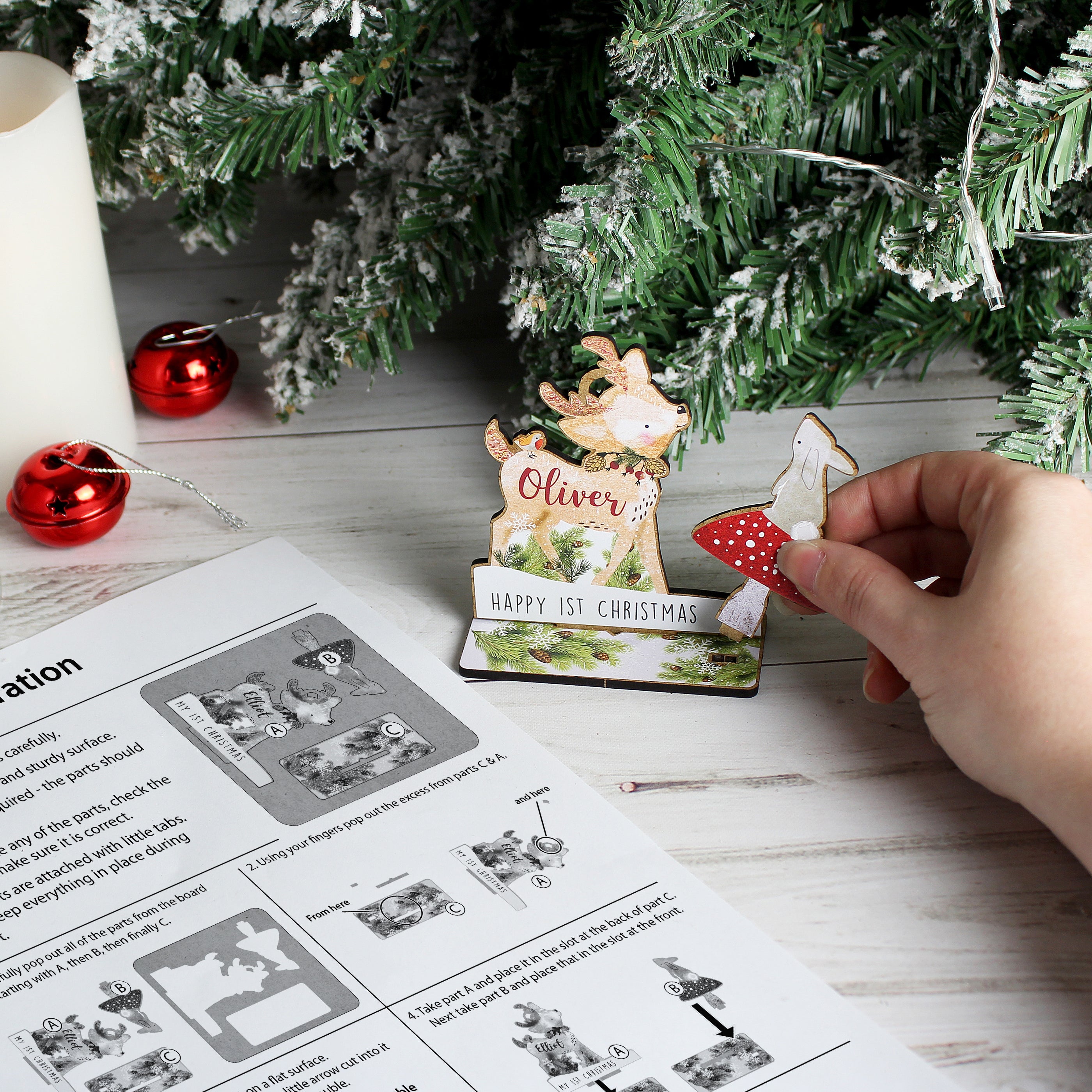 Personalised Make Your Own Festive Fawn 3D Decoration Kit - gift & personalise