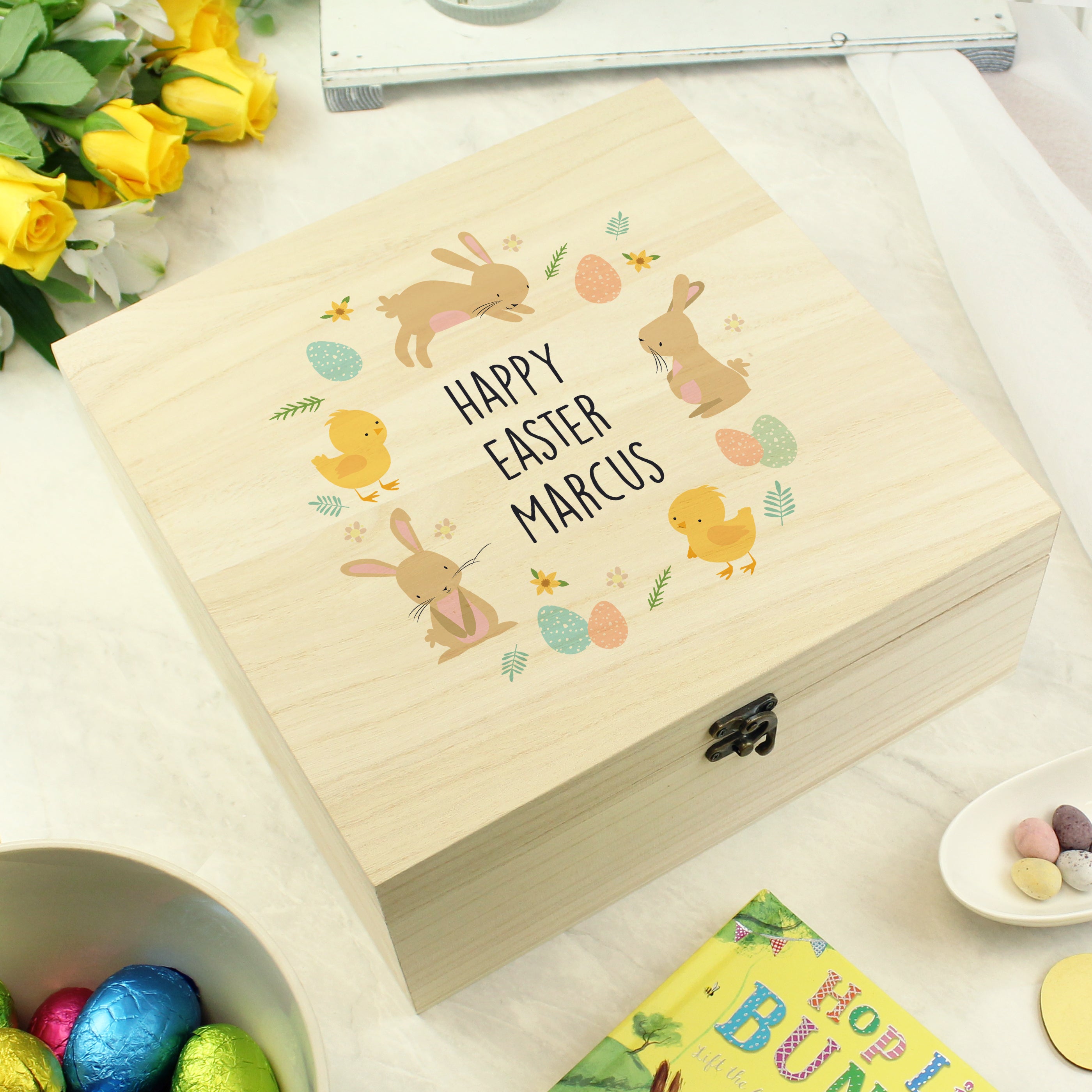 Personalised Easter Bunny Wooden Treat Box - gift & personalise