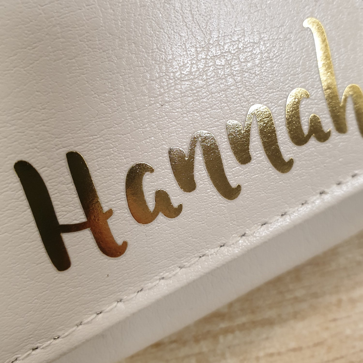 Personalised Gold Name Cream Purse - gift & personalise