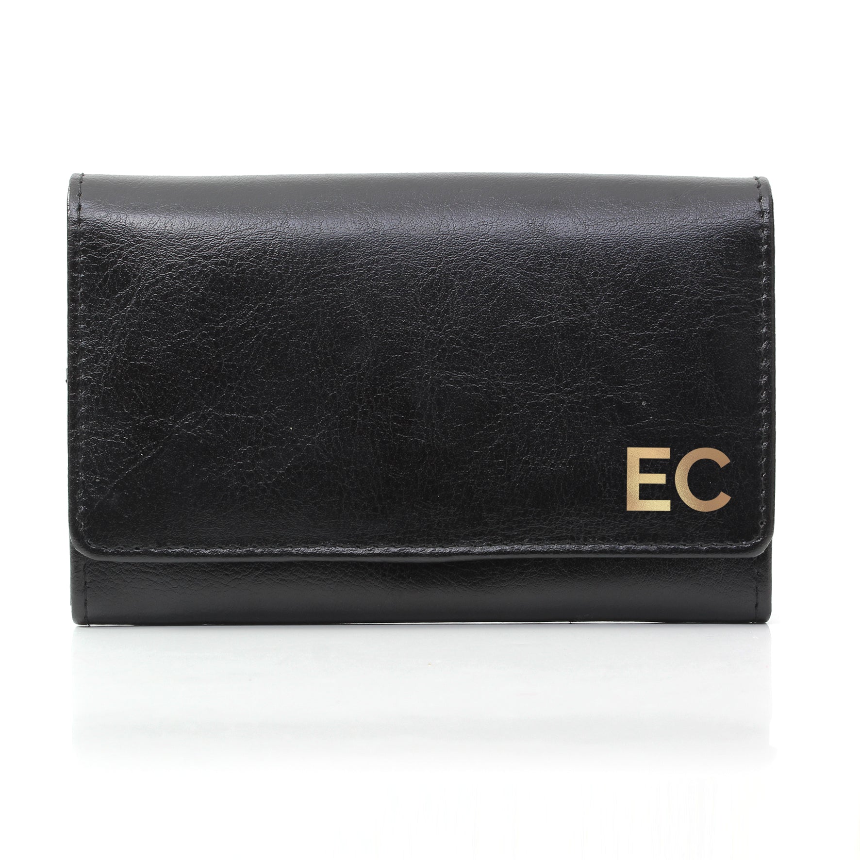 Personalised Gold Initials Black Purse - gift & personalise