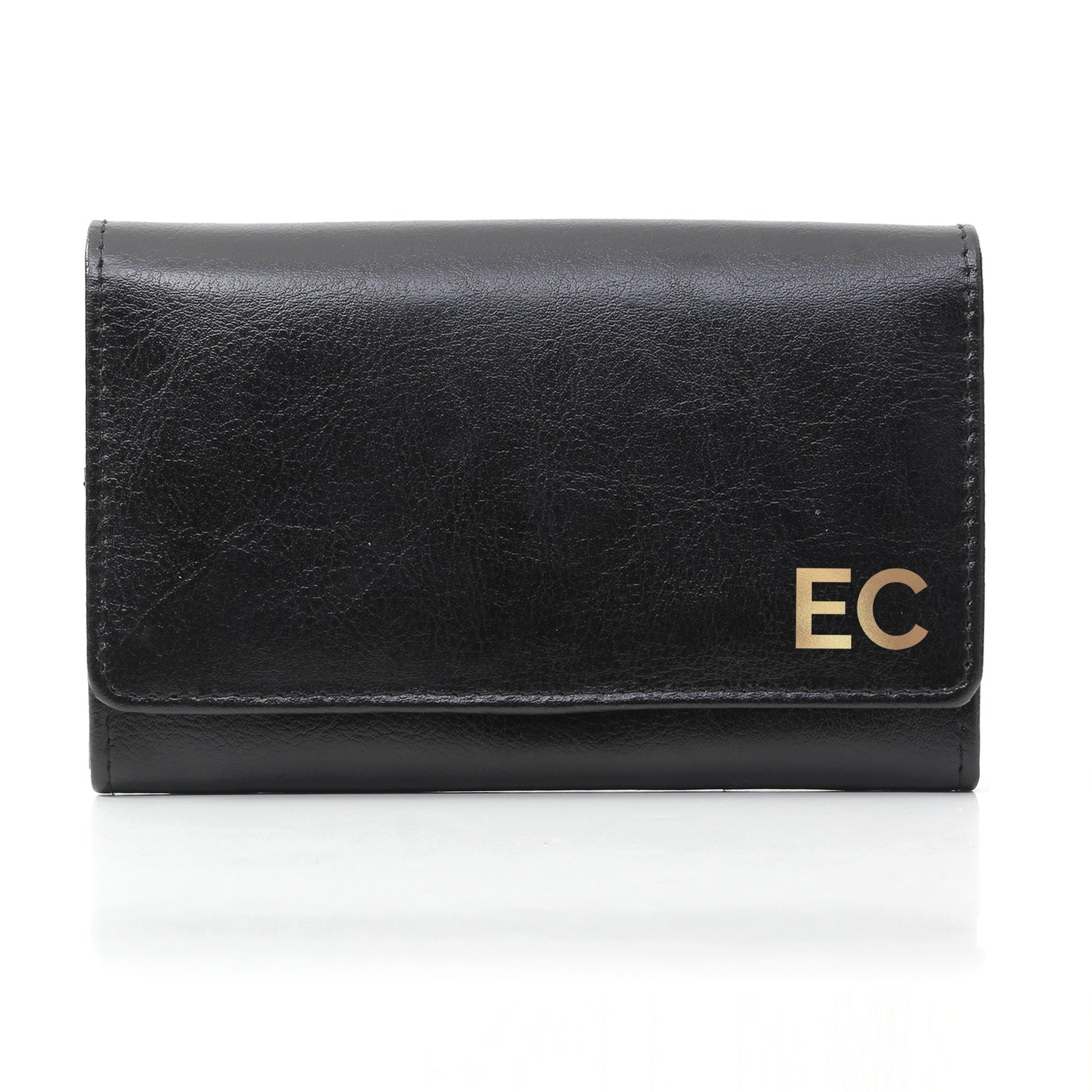 Personalised Gold Initials Black Purse - gift & personalise