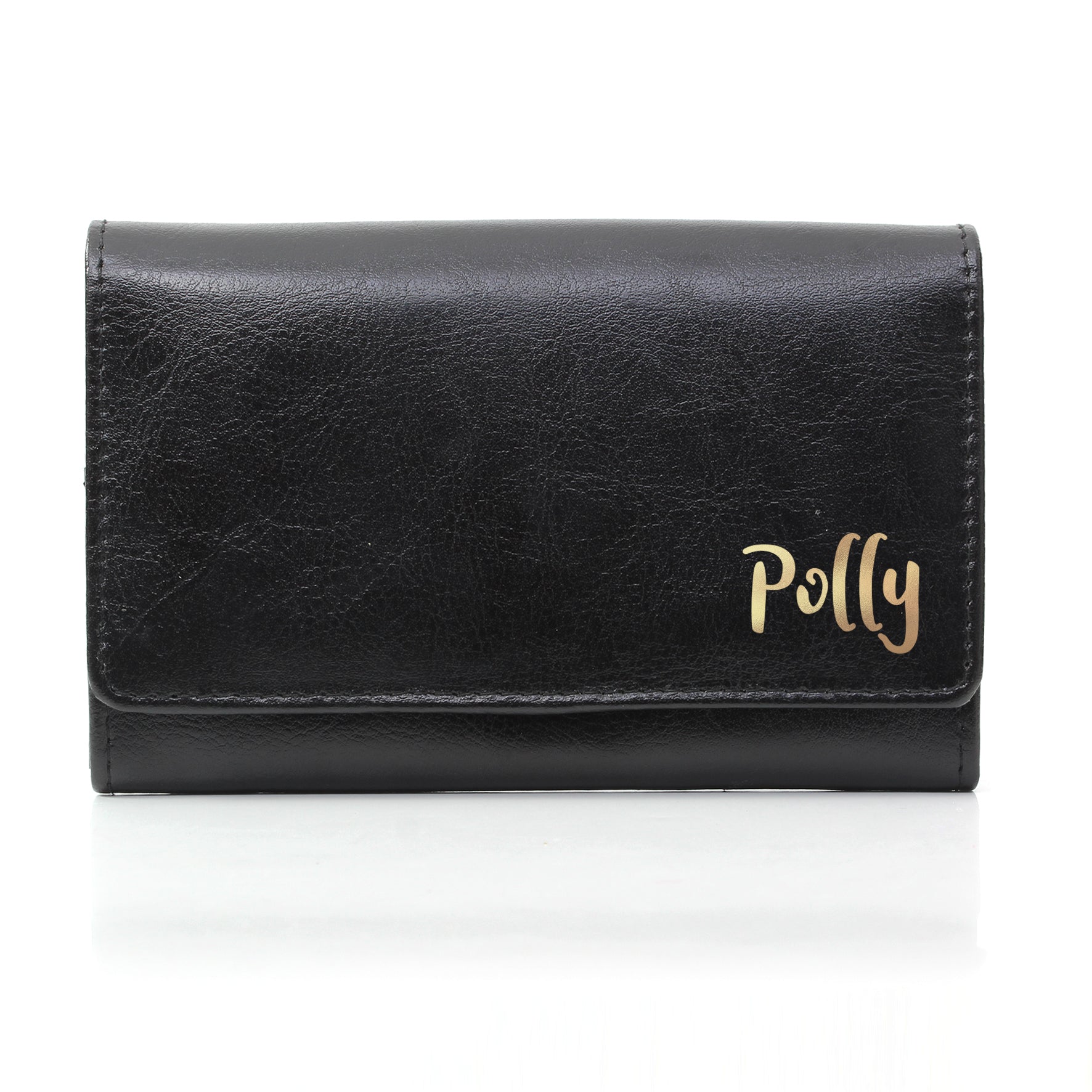 Personalised Gold Name Black Purse - gift & personalise