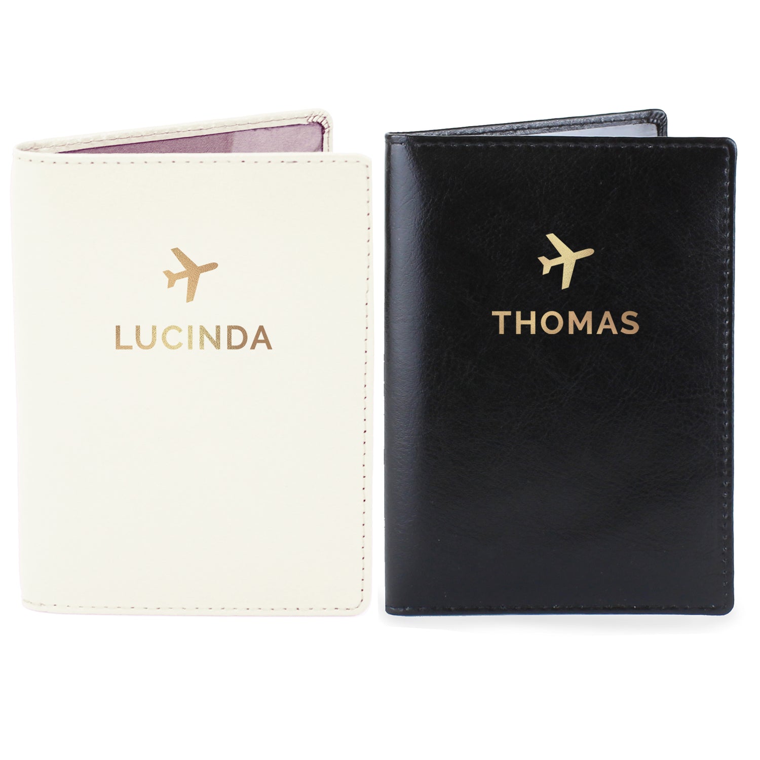 Personalised Gold Name Passport Holders Set - gift & personalise