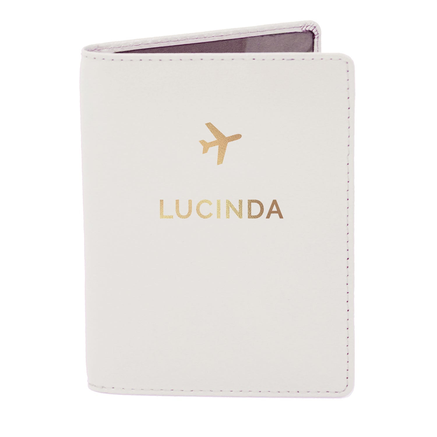 Personalised Gold Name Cream Passport Holder - gift & personalise