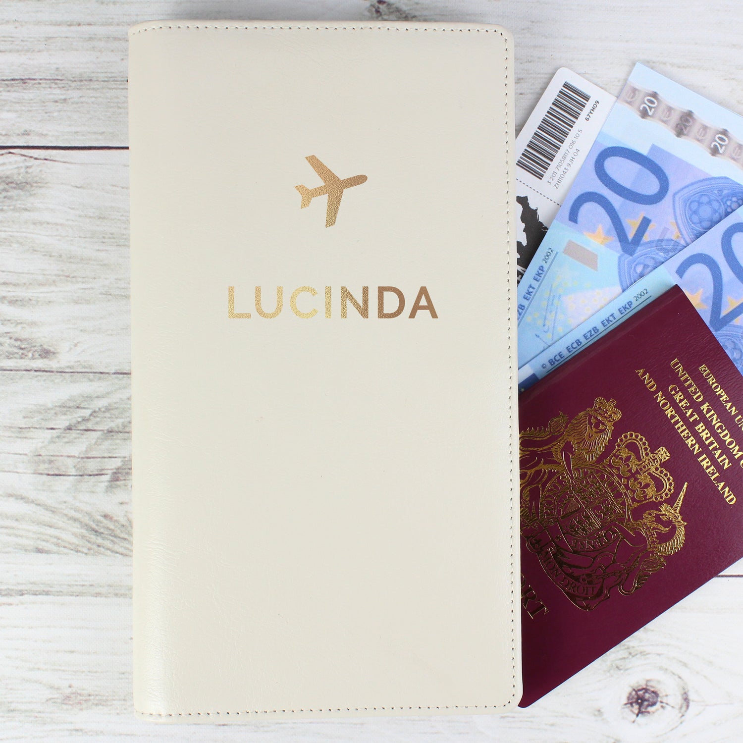 Personalised Gold Name Travel Document Holder - gift & personalise