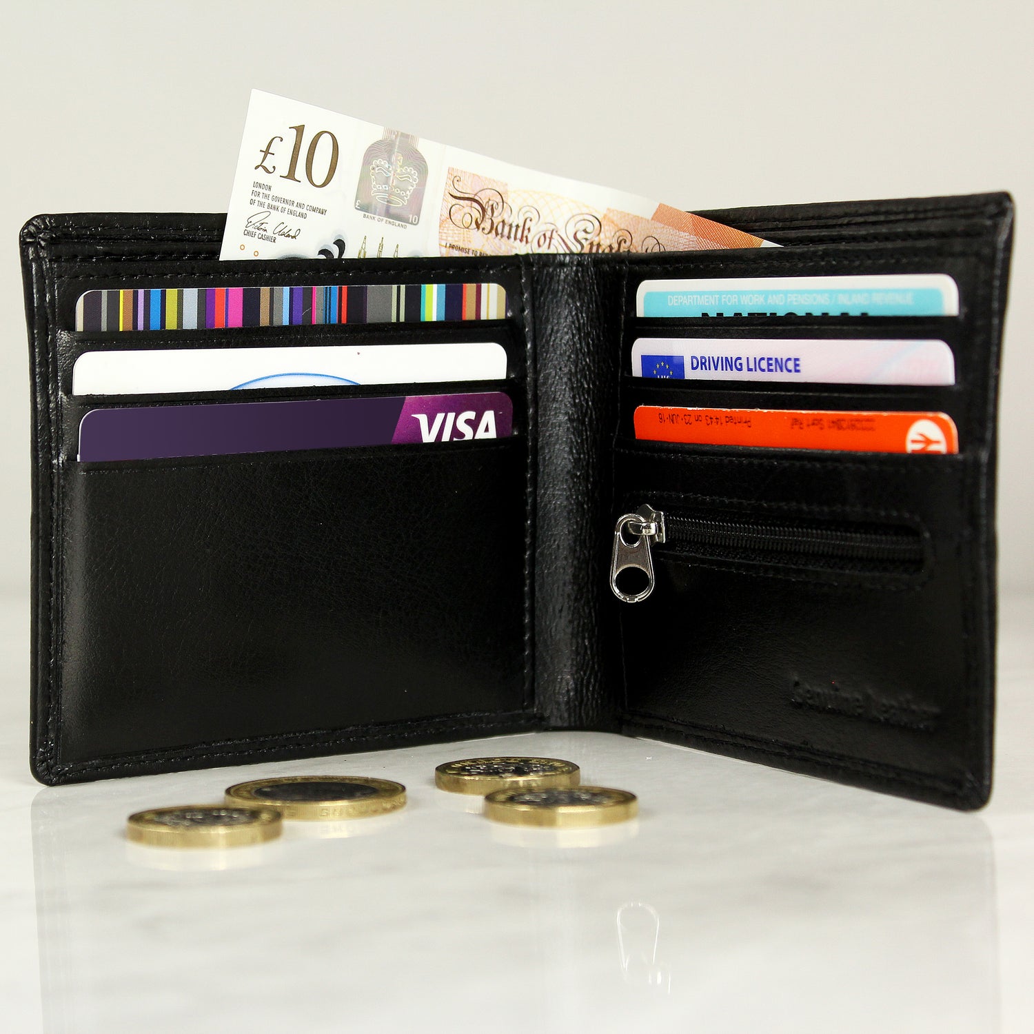 Personalised Gold Initials Leather Wallet - gift & personalise