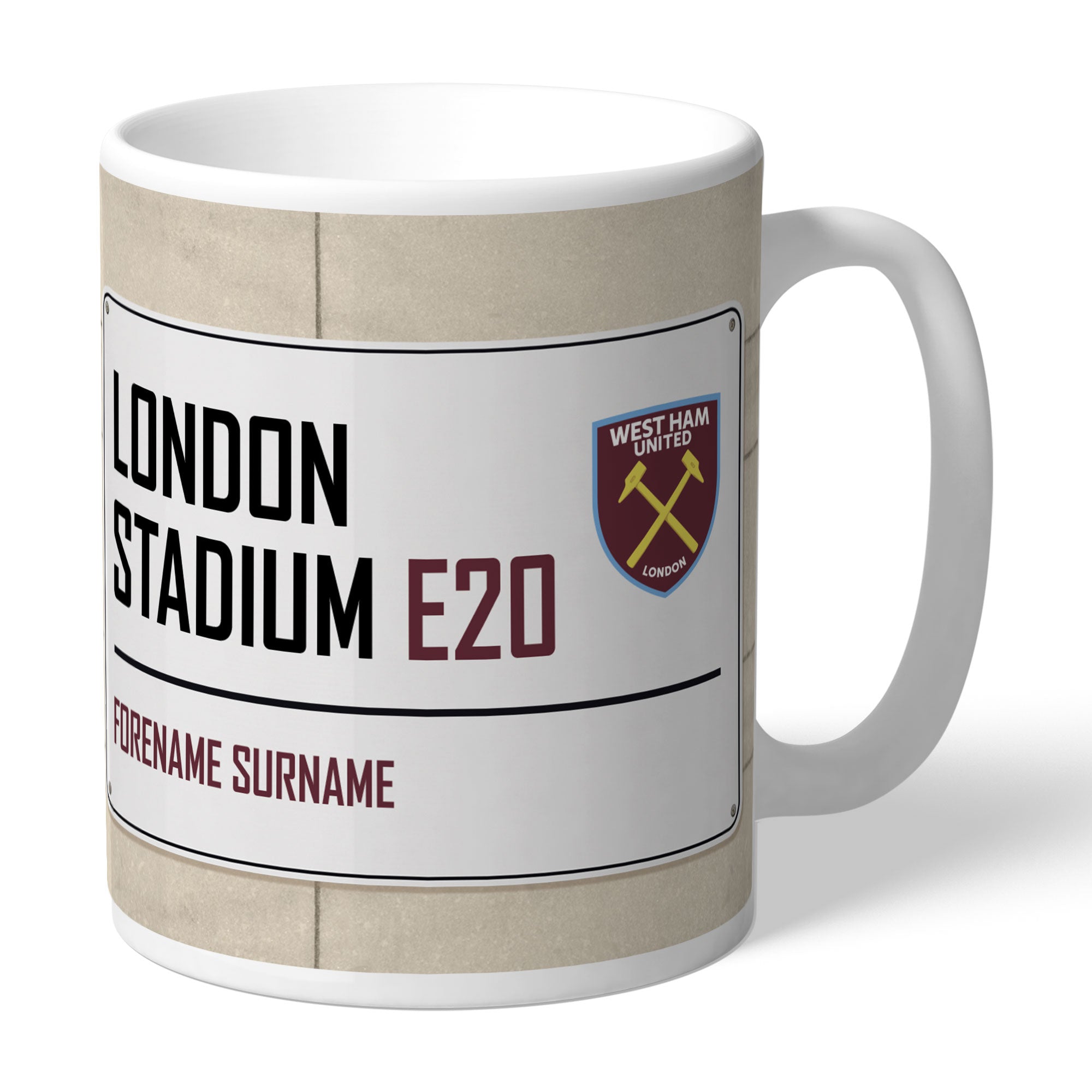 West Ham United FC Street Sign Mug - gift & personalise