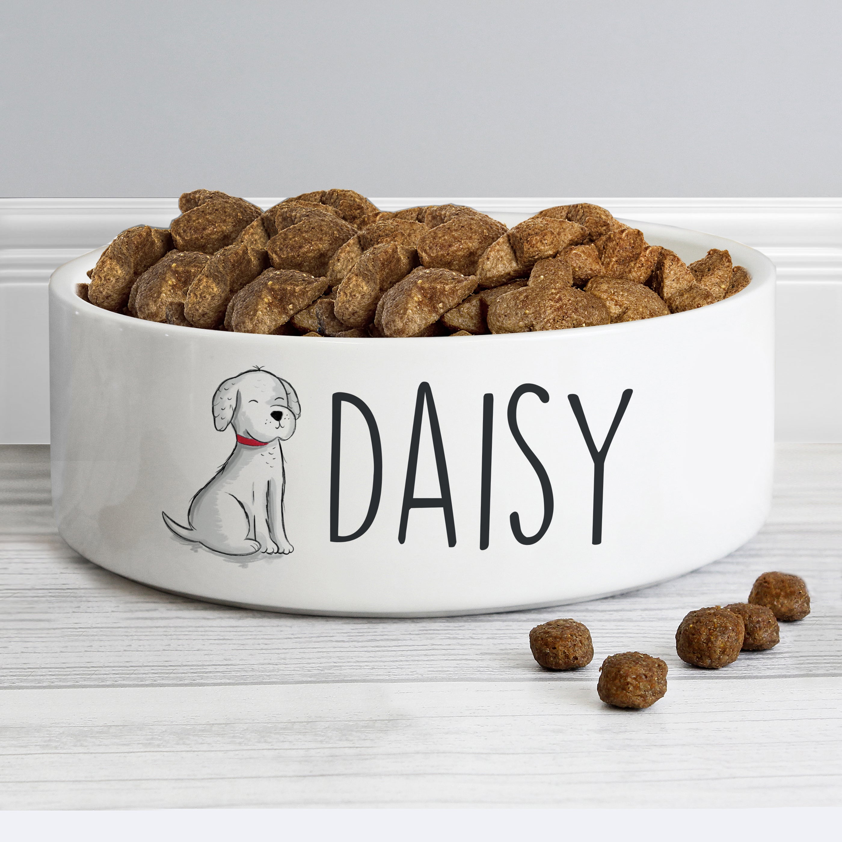 Personalised Scribble Dog 14cm Medium Pet Bowl - gift & personalise