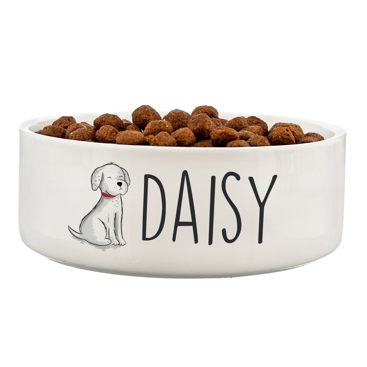 Personalised Scribble Dog 14cm Medium Pet Bowl - gift & personalise