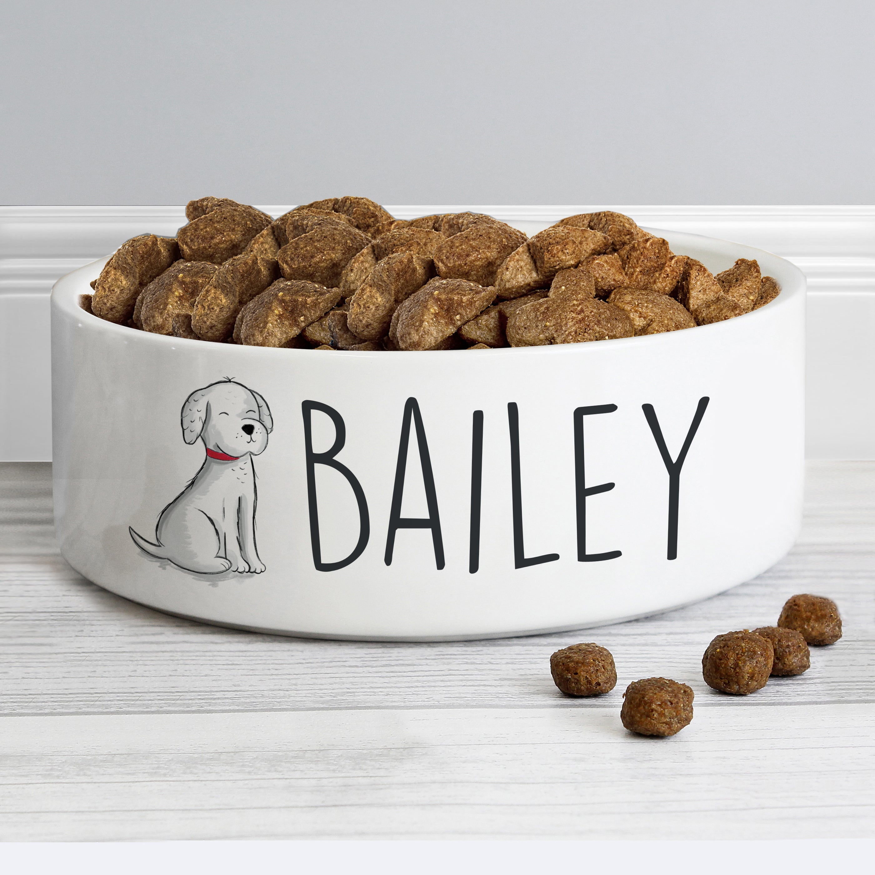 Personalised Scribble Dog 14cm Medium Pet Bowl - gift & personalise